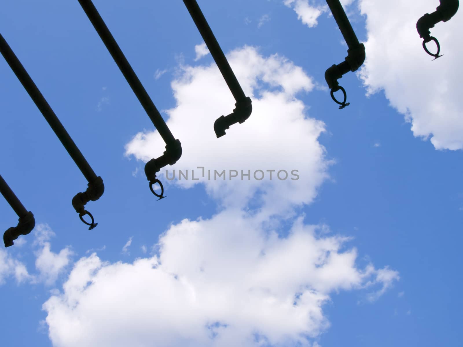 Sprinklers and Sky by watamyr