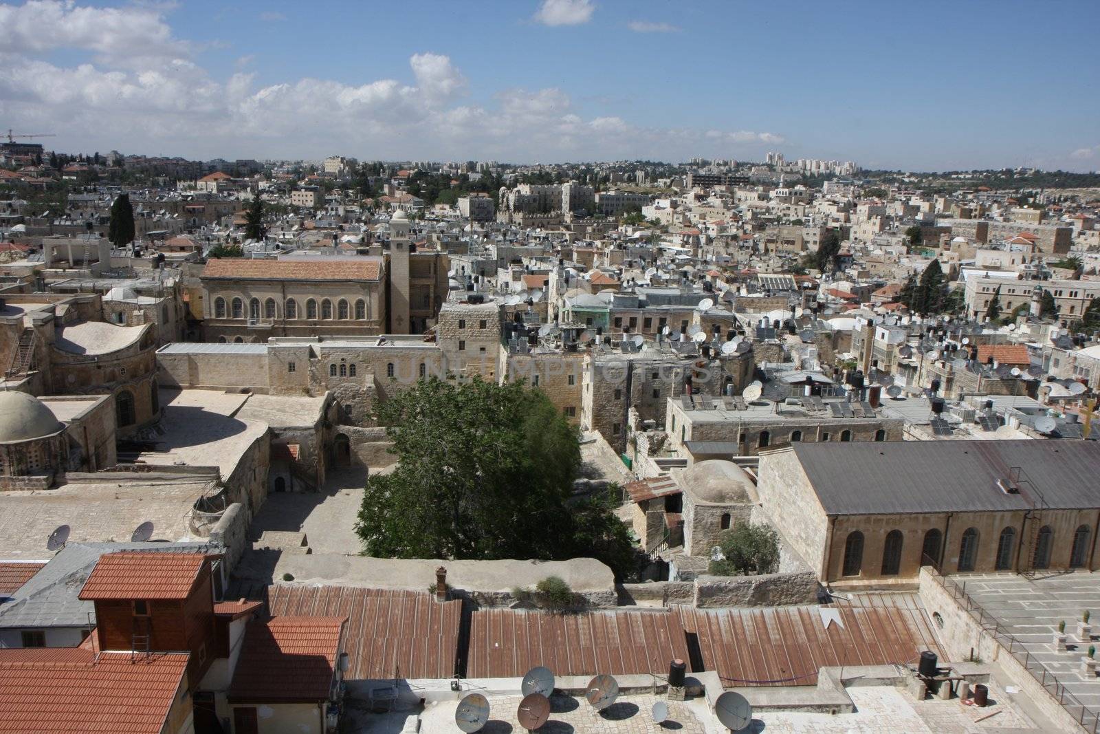 View from the old city to Jerusalem