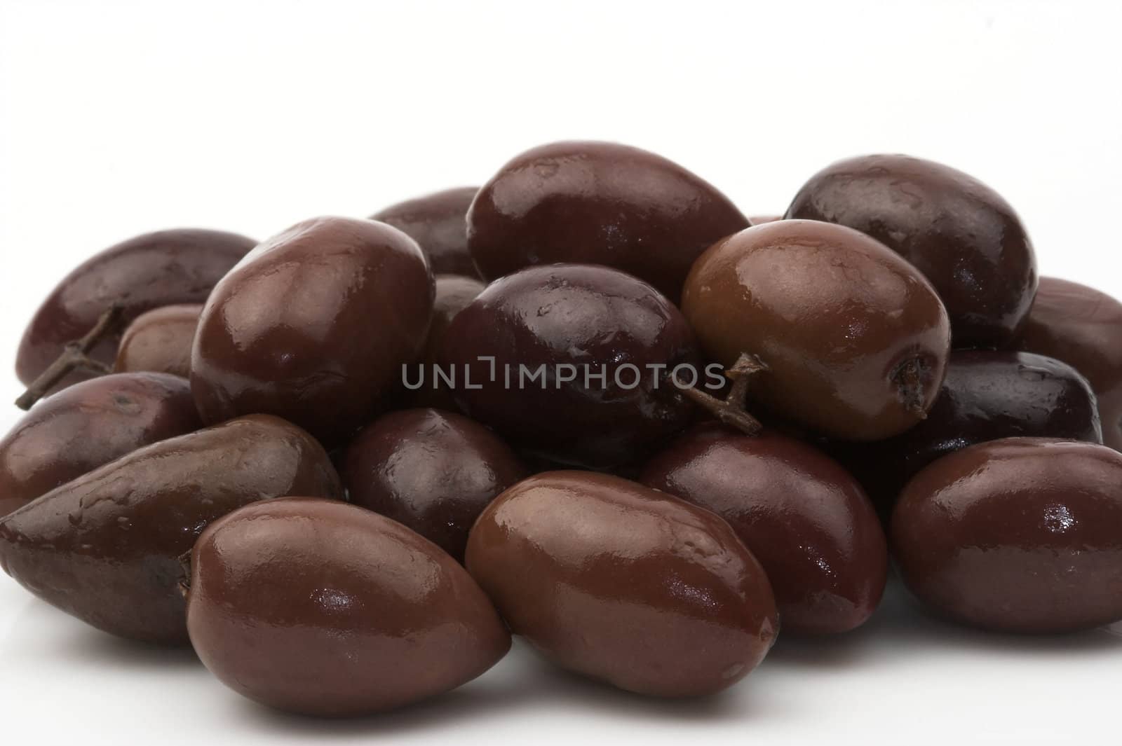 Some black olives close up