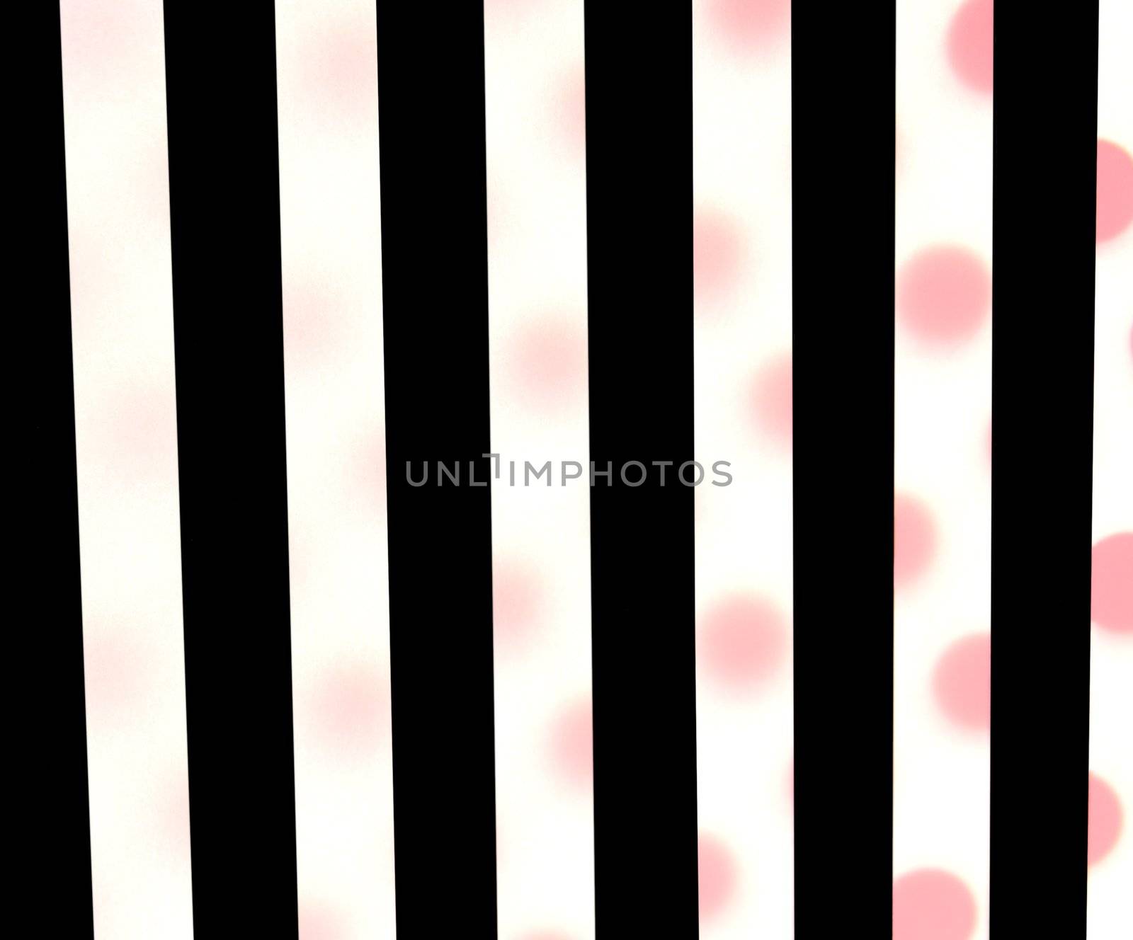black and white vertical stripes over translucent red dots