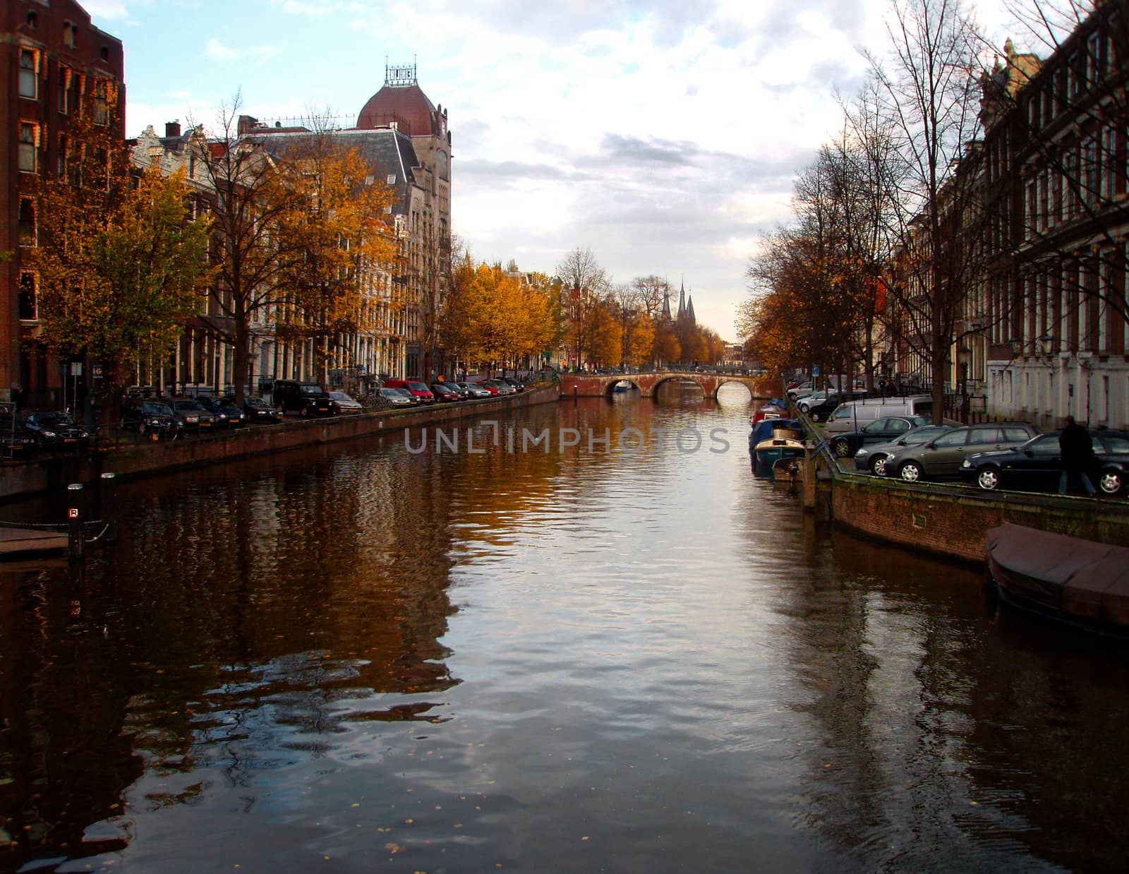 Canal in Amsterdam in late fall