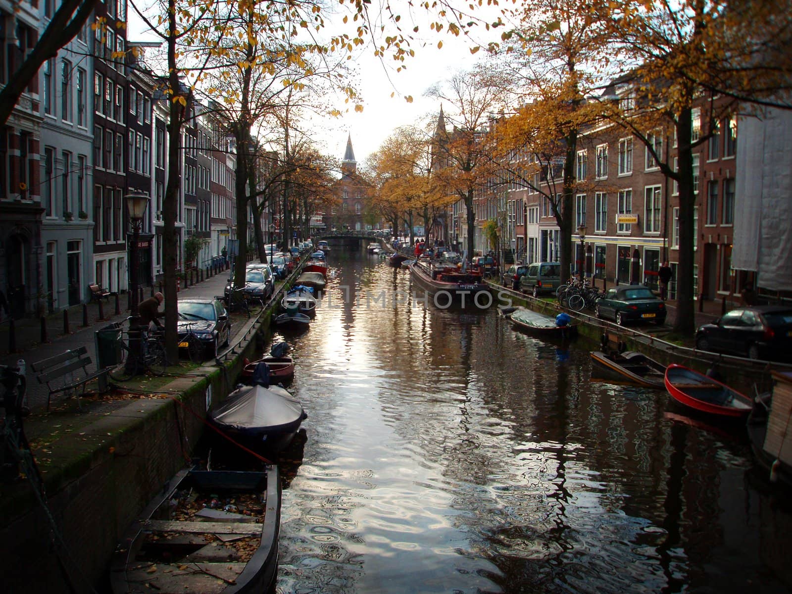 Canal in Amsterdam in late fall