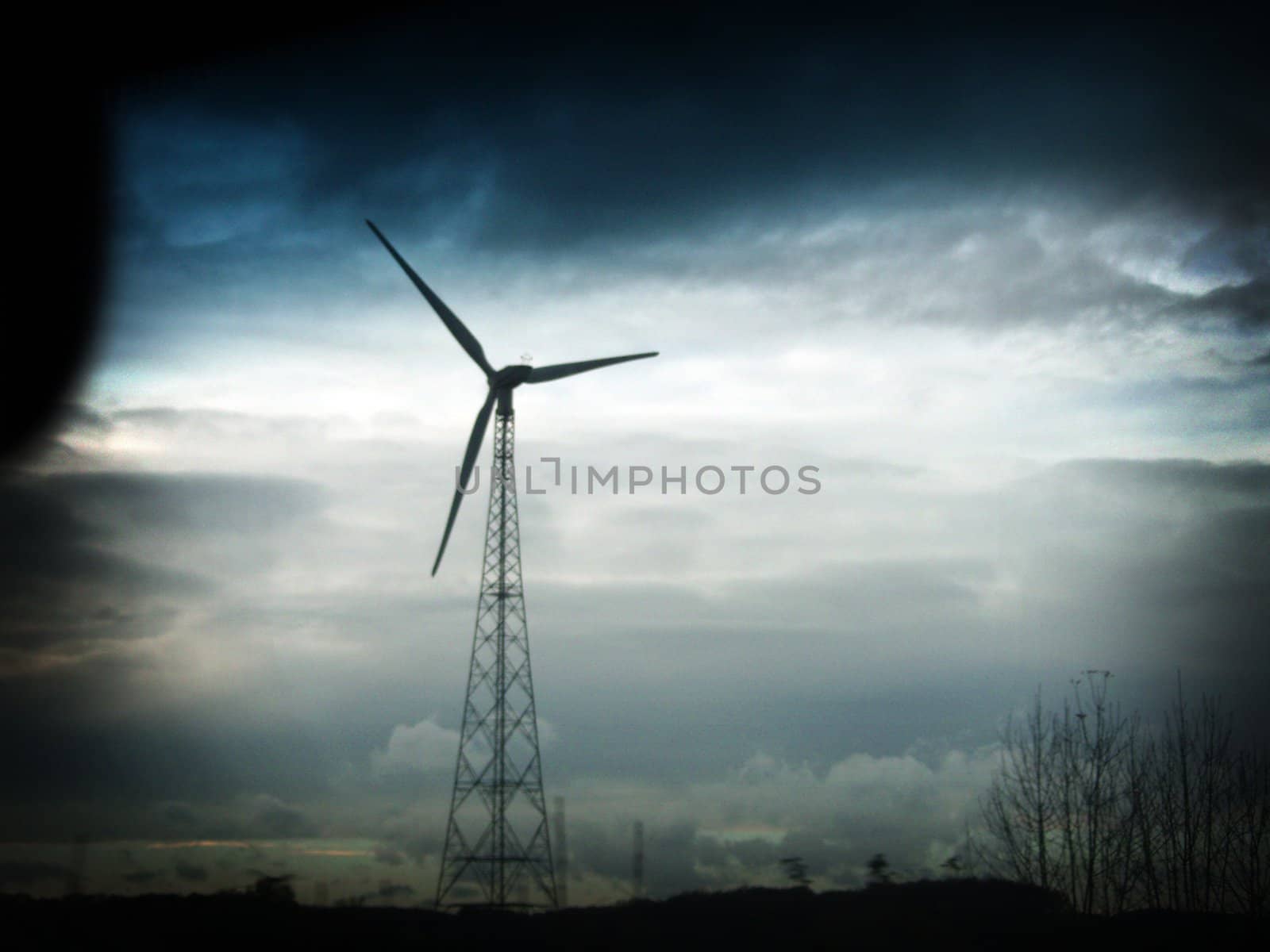 Wind turbines along the autobahn in Germany
