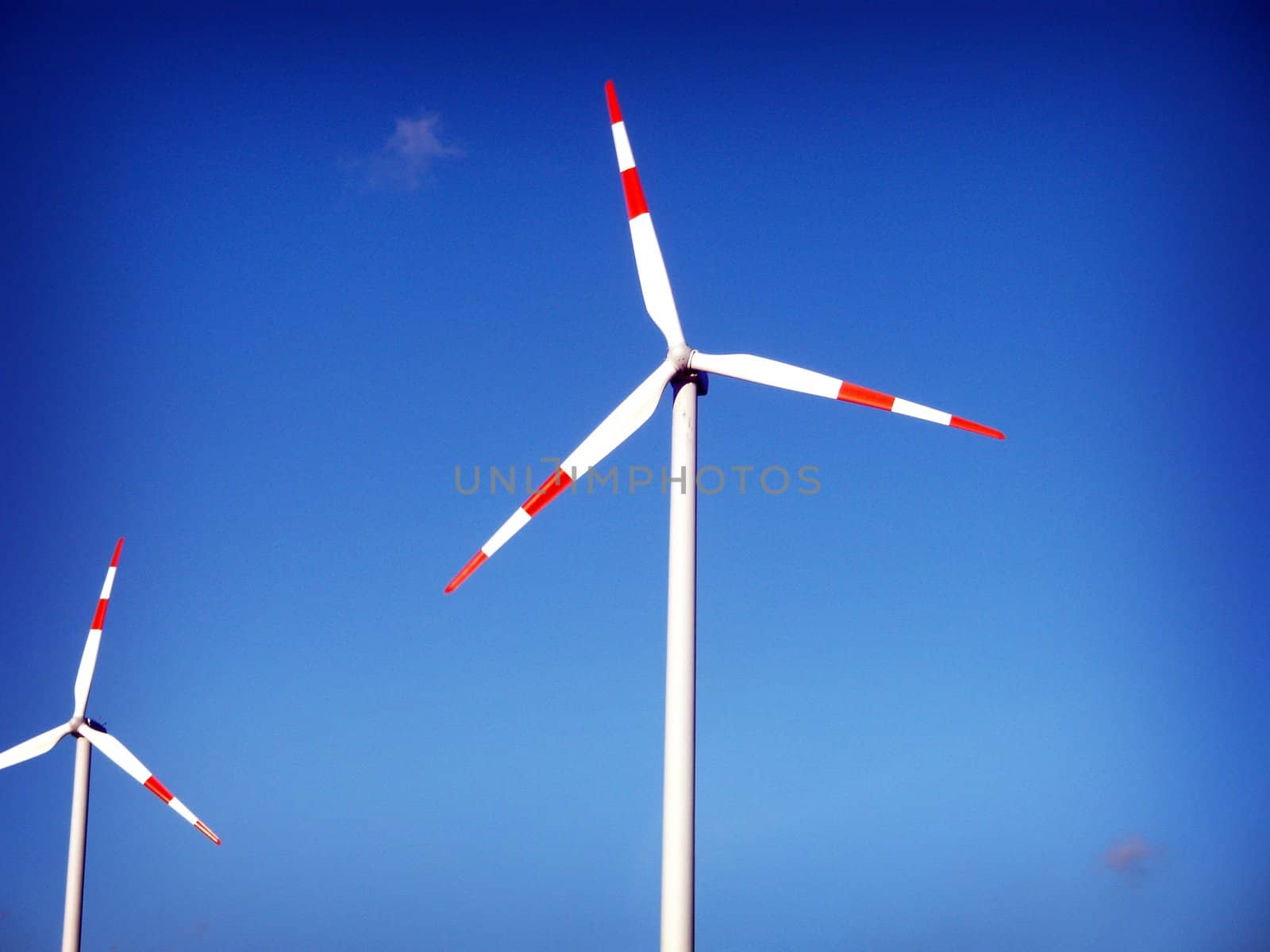 Wind turbines along the autobahn in Germany