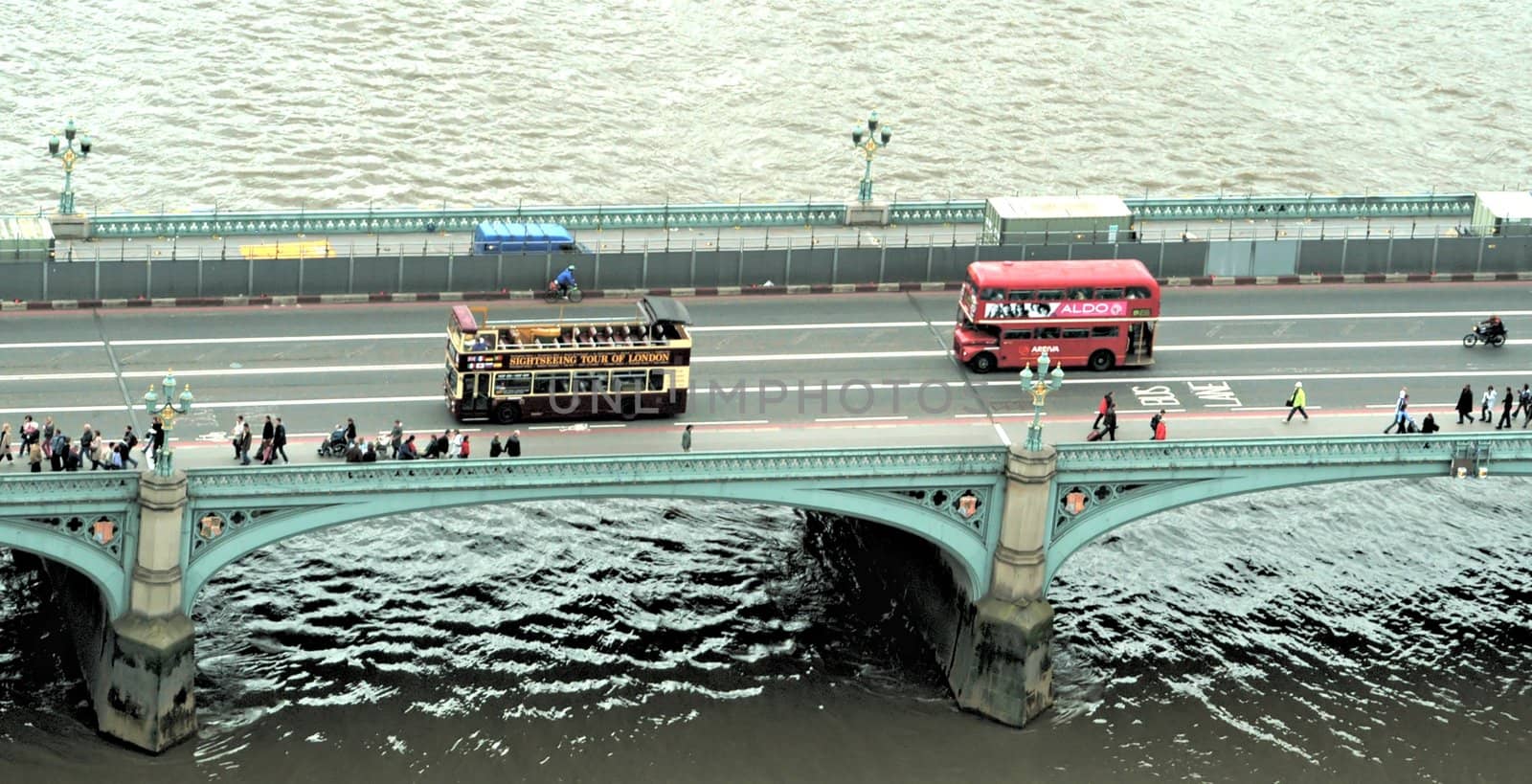 Traffic on Westminster Bridge, London, England