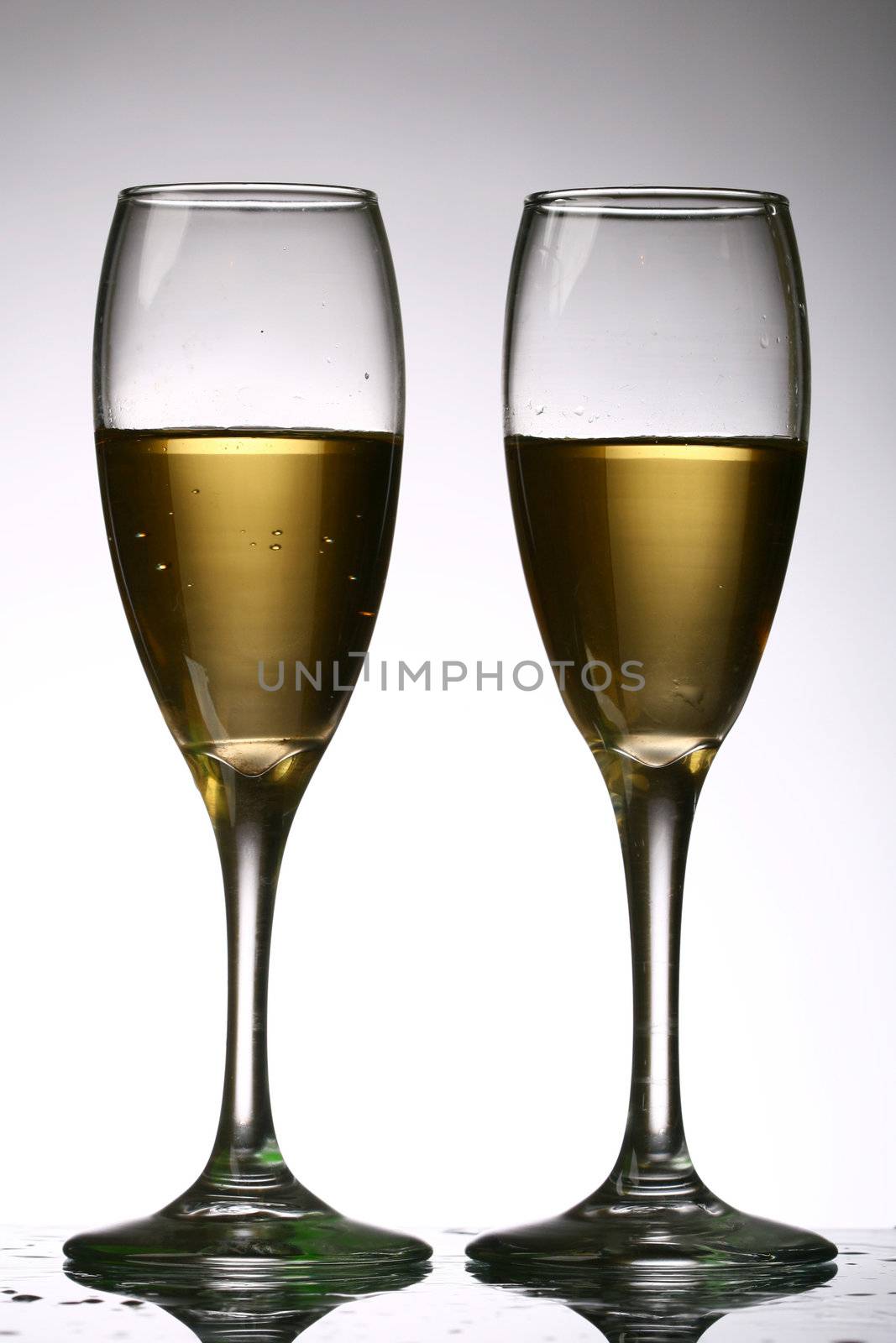 wine glass in dark place