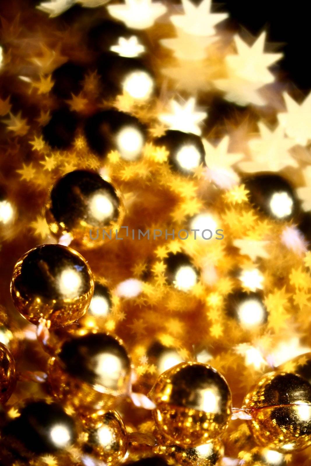 golden stars holiday background close up