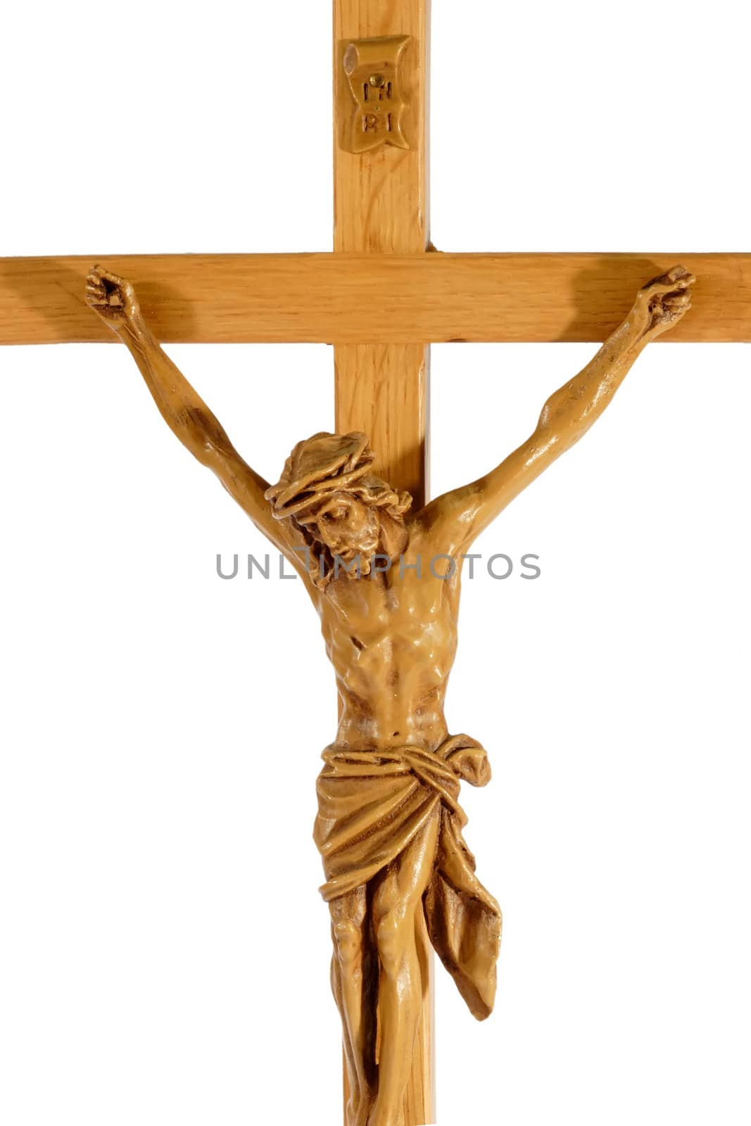 A crucifix isolated on white background