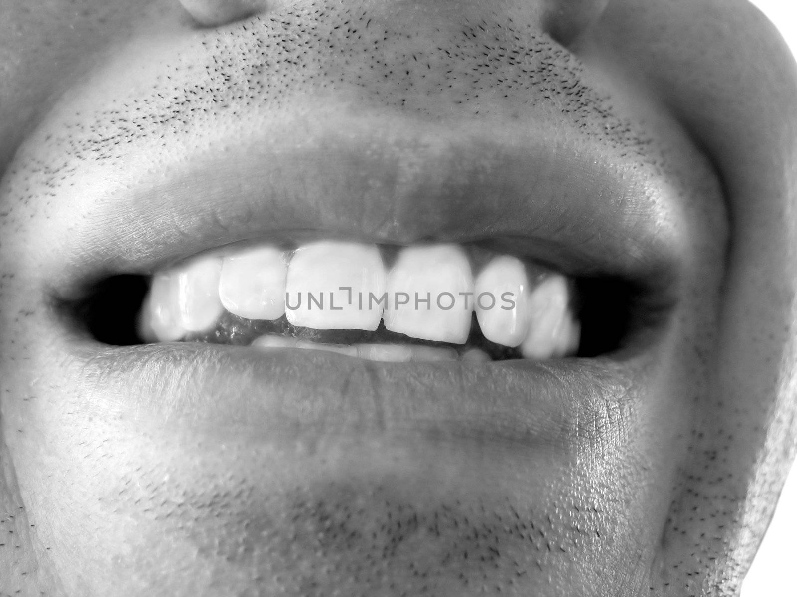 black and white smile - showing off some pearly whites