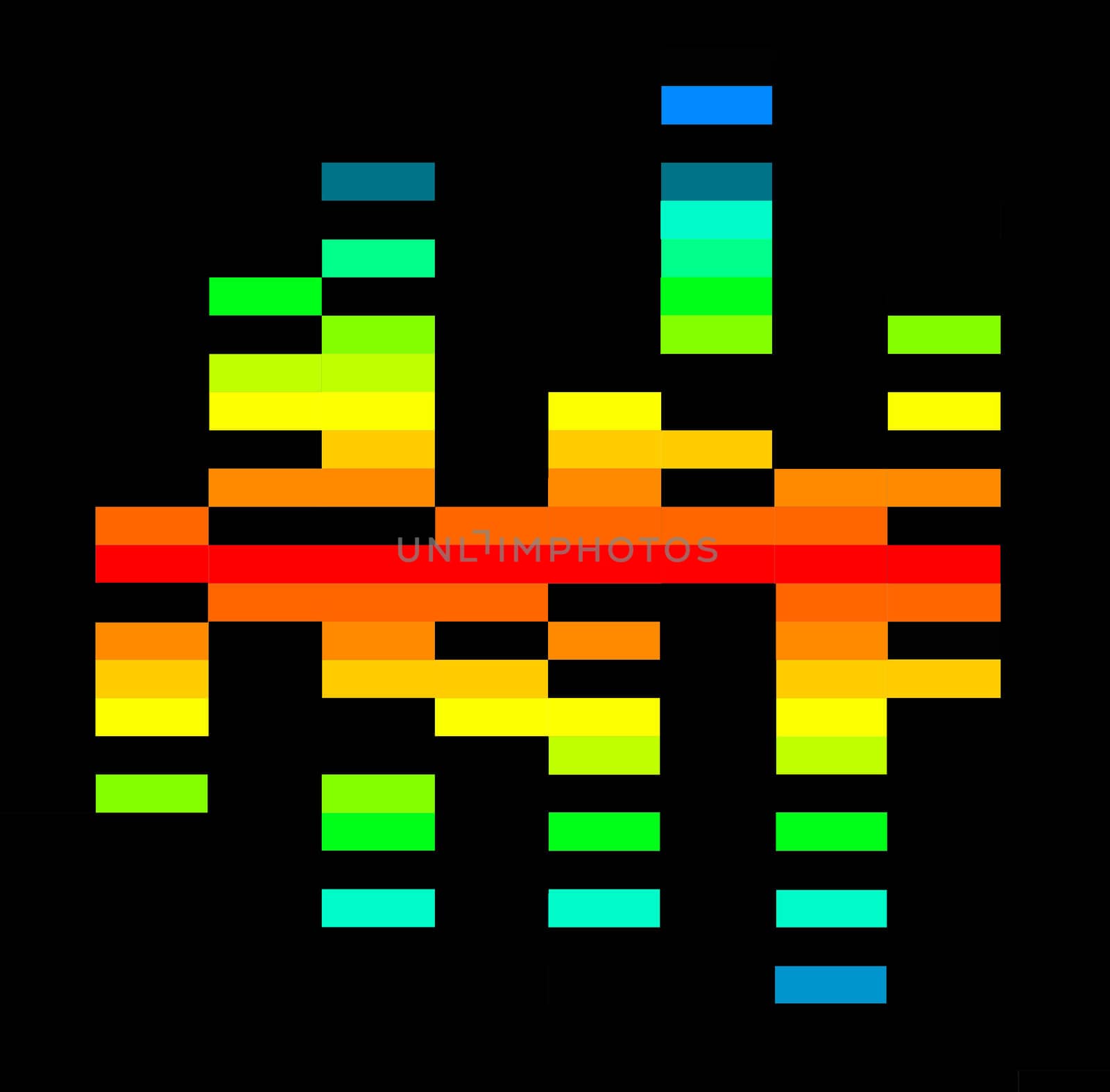 A graphic equalizer in a rainbow color.