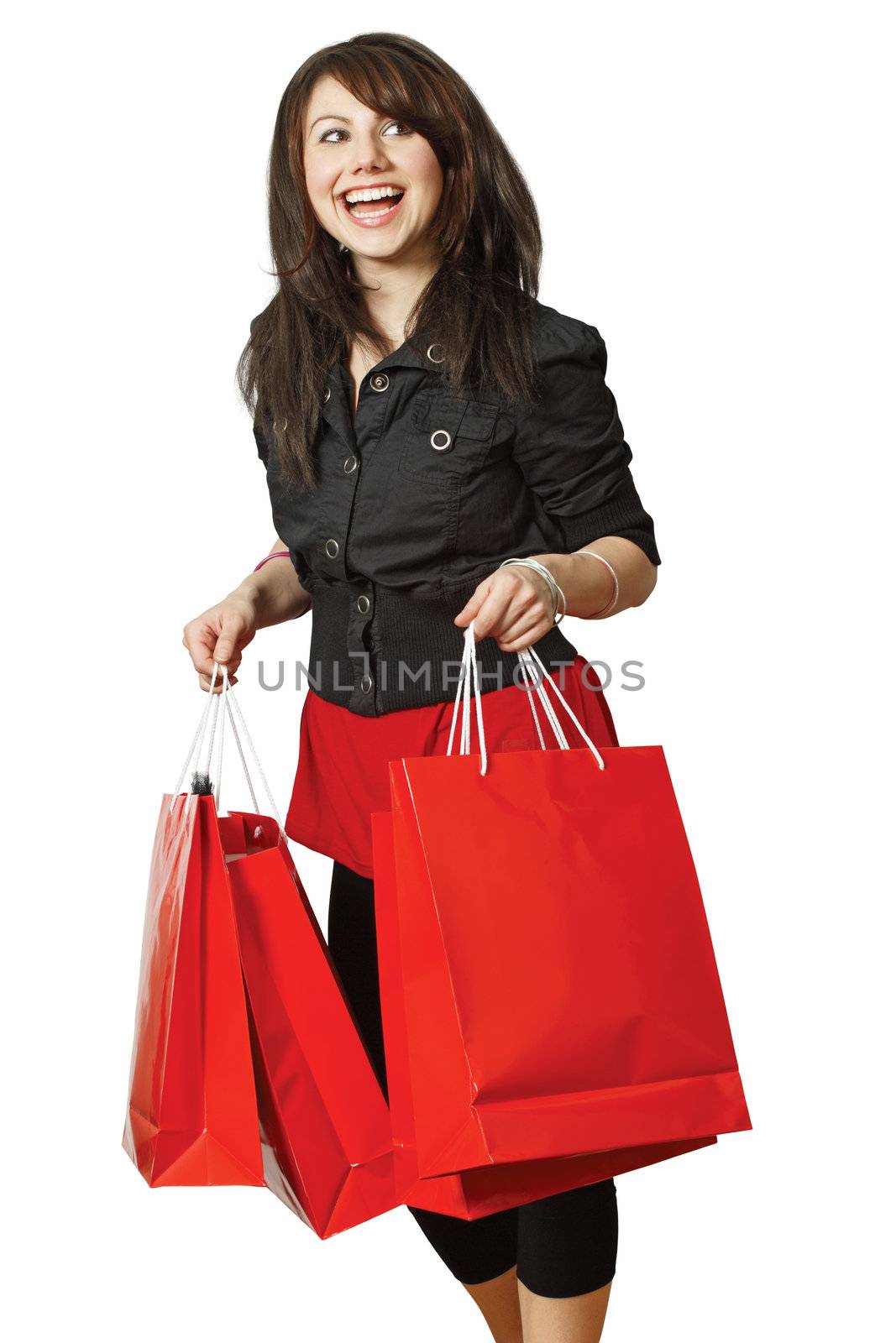 Very happy shopping girl by sumners