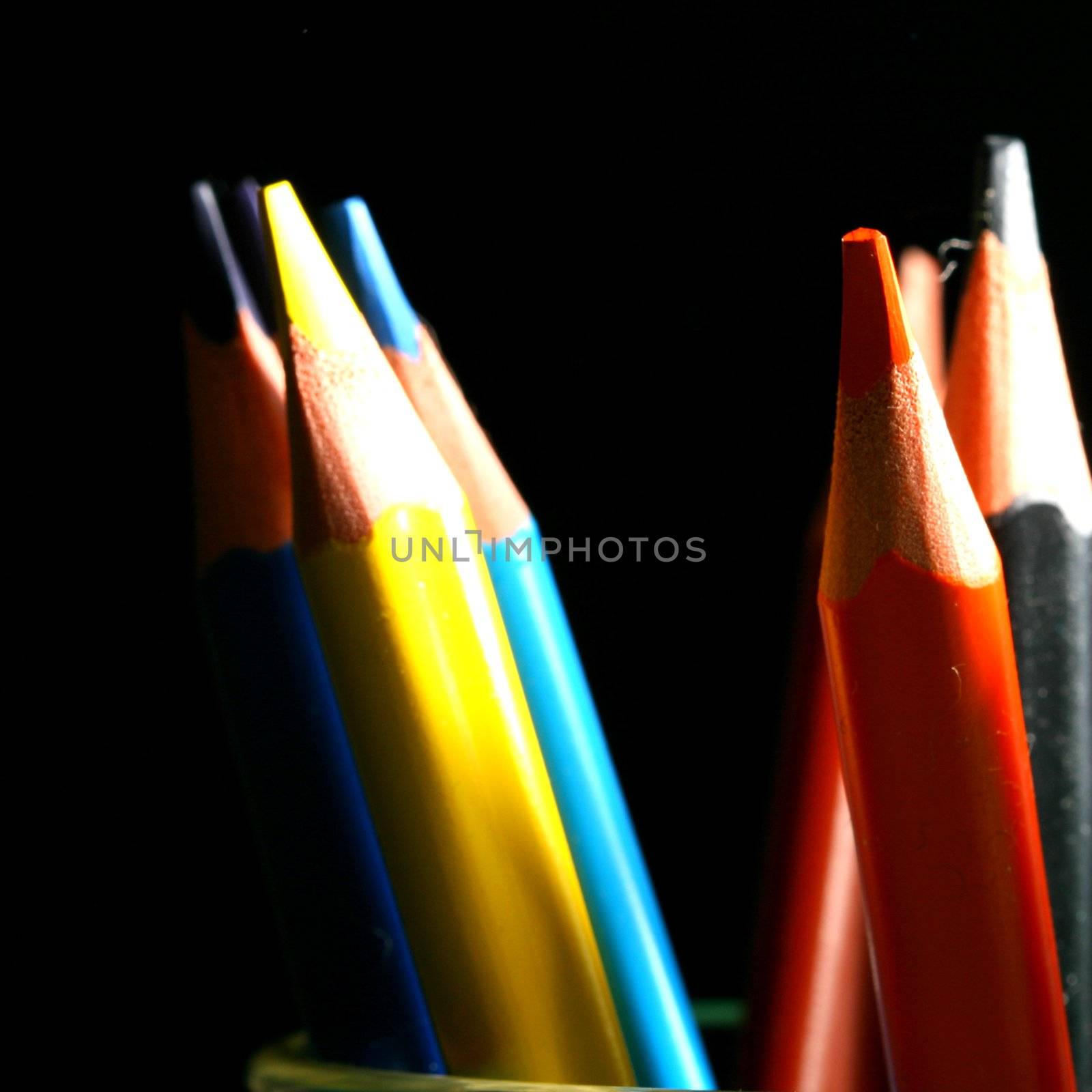 pencils on black by Yellowj