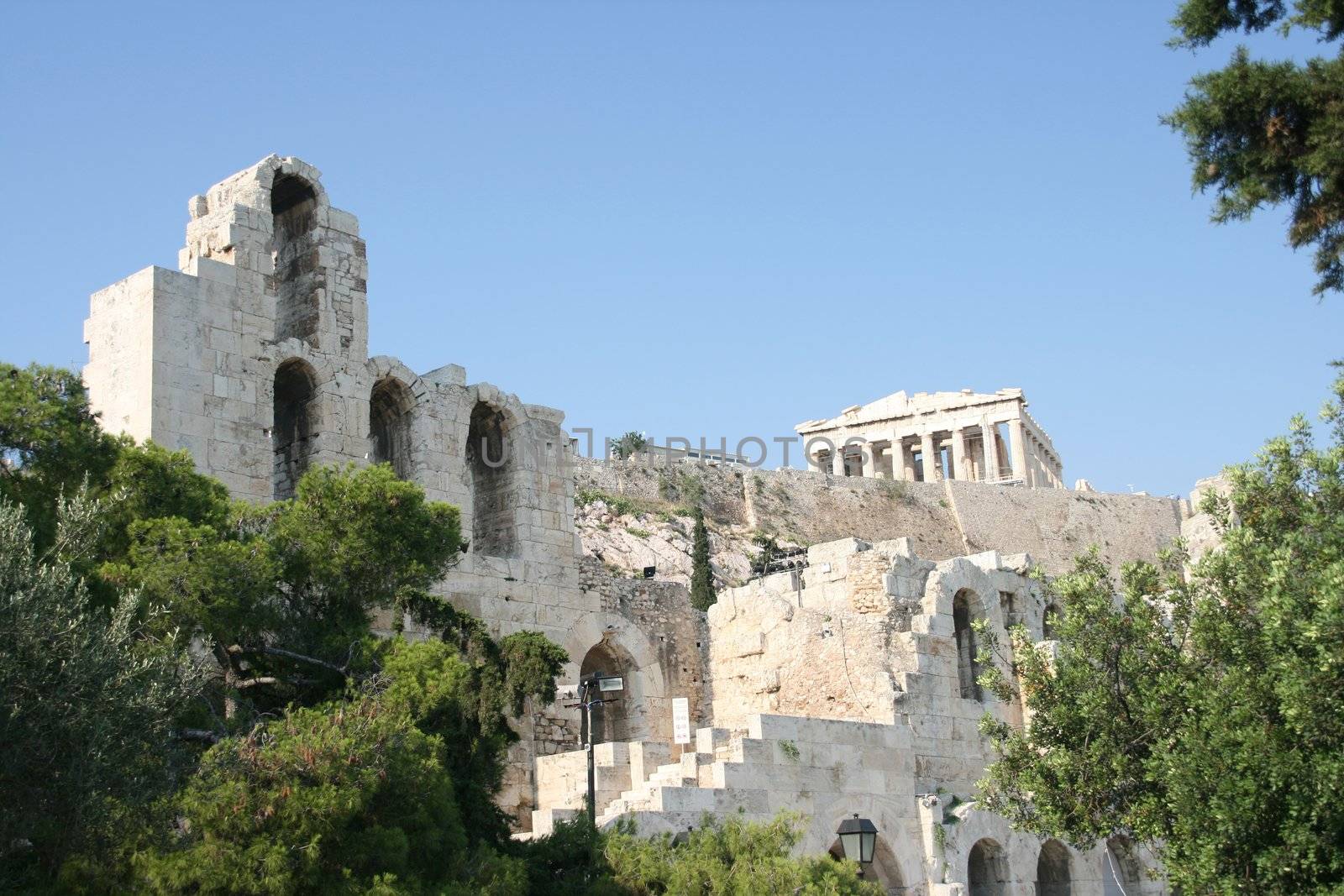 herodion theatre and parthenon athens greece landmarks