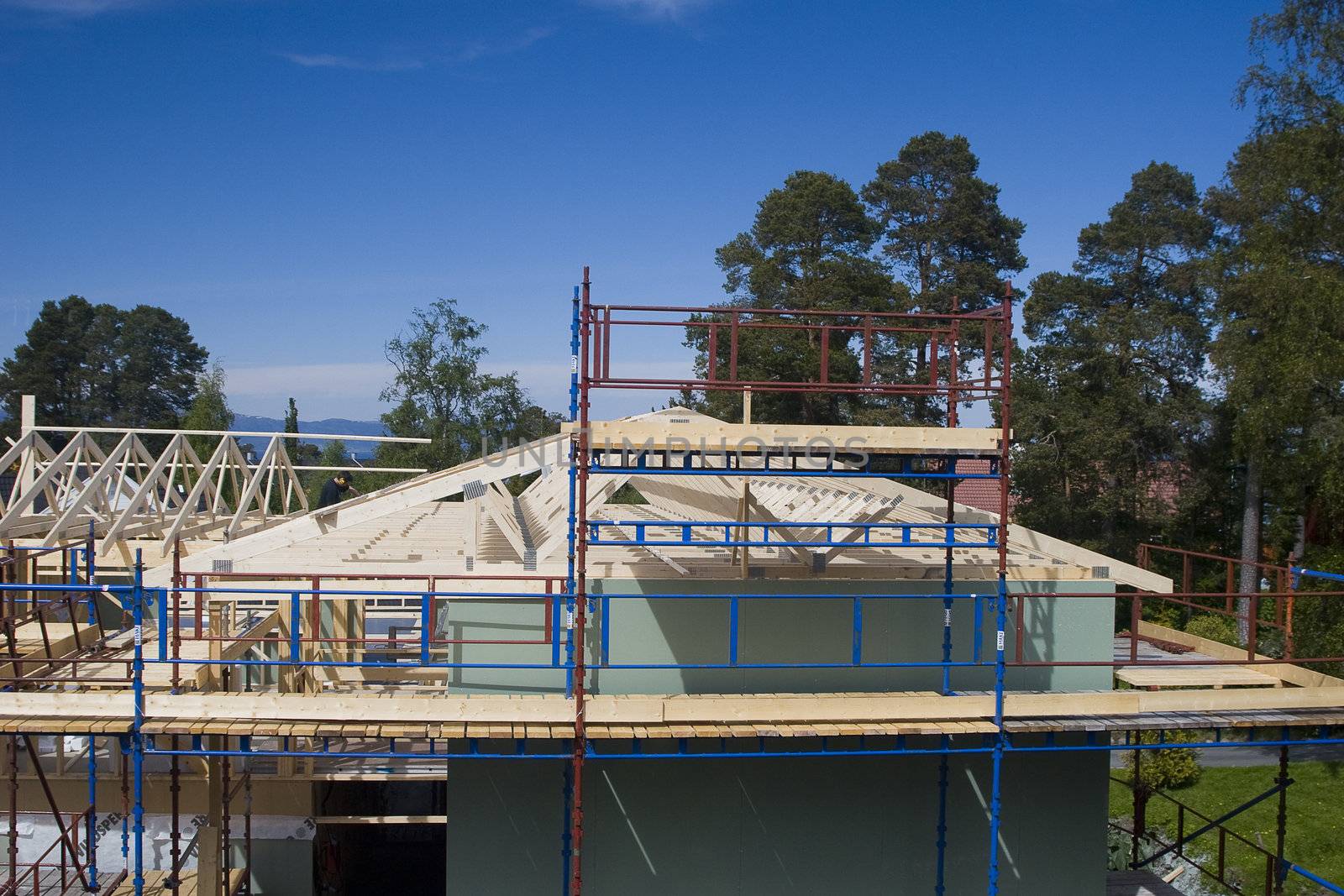 Construction of an architect-drawn private house is underway.