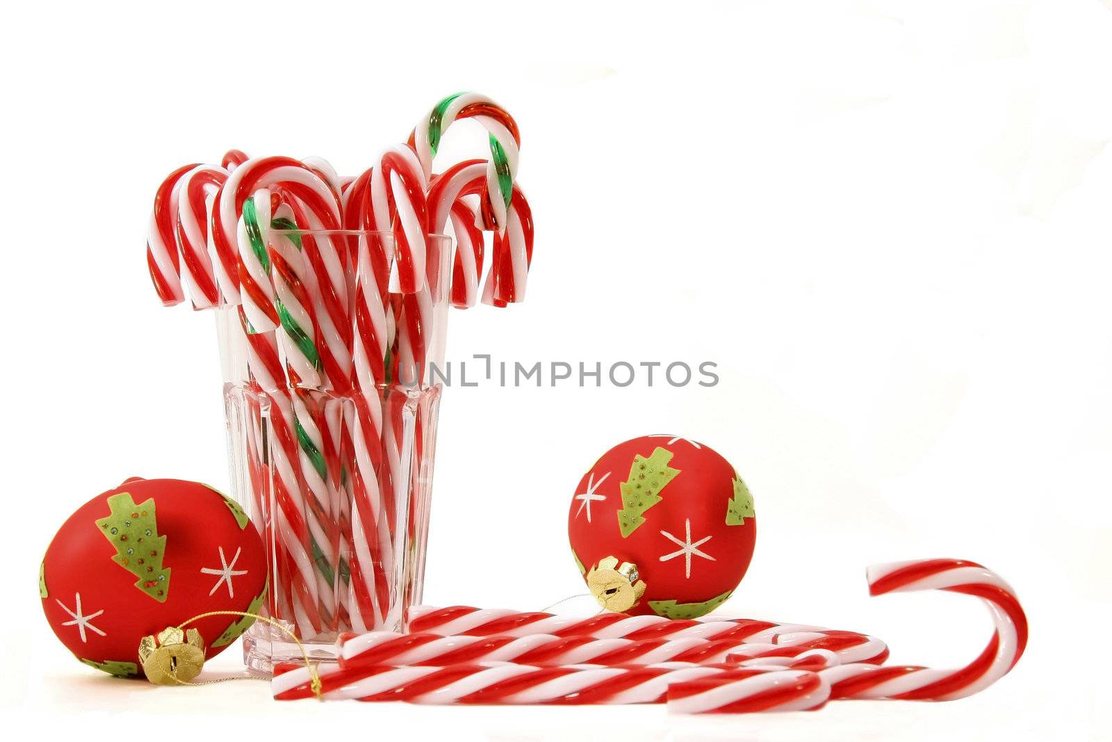 Candy canes in a glass