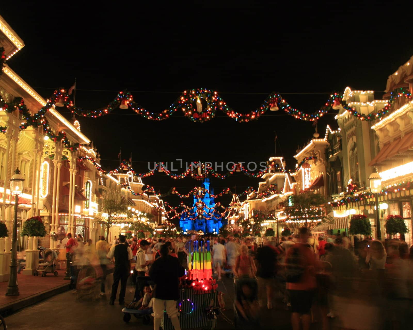 Magic Kingdom Christmas Lights by quackersnaps