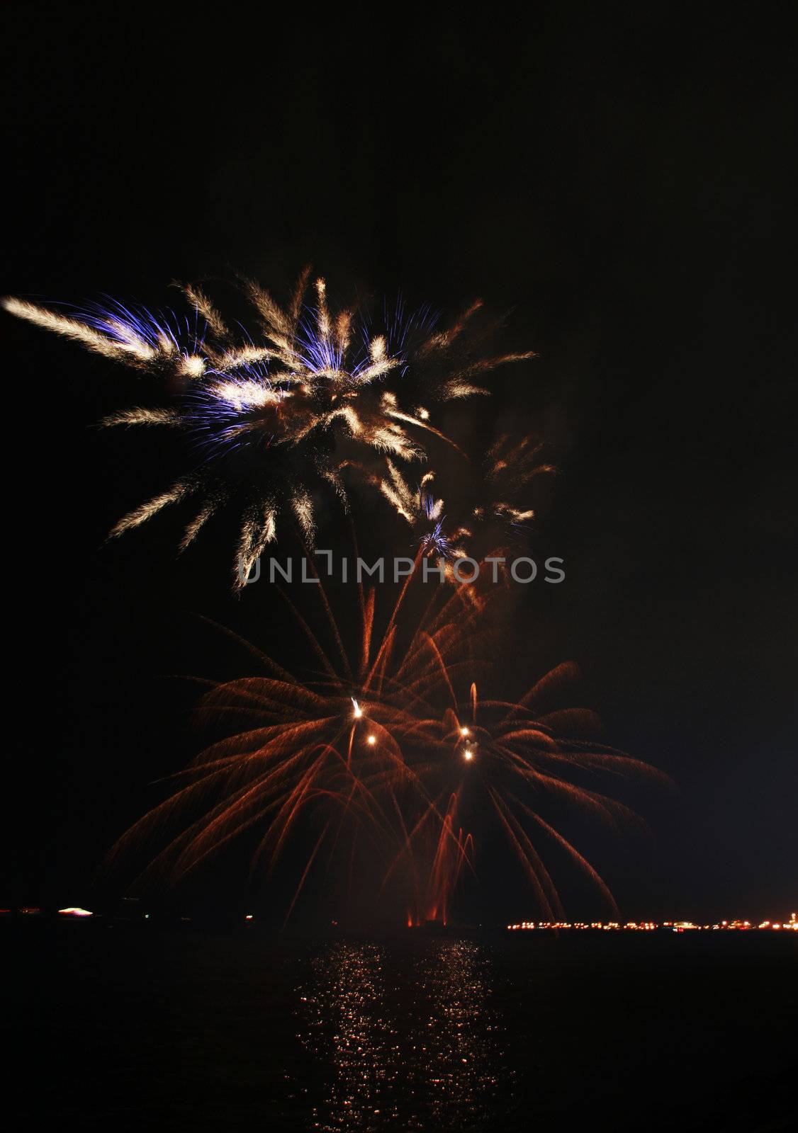 hairy and colorful fireworks by the bay
