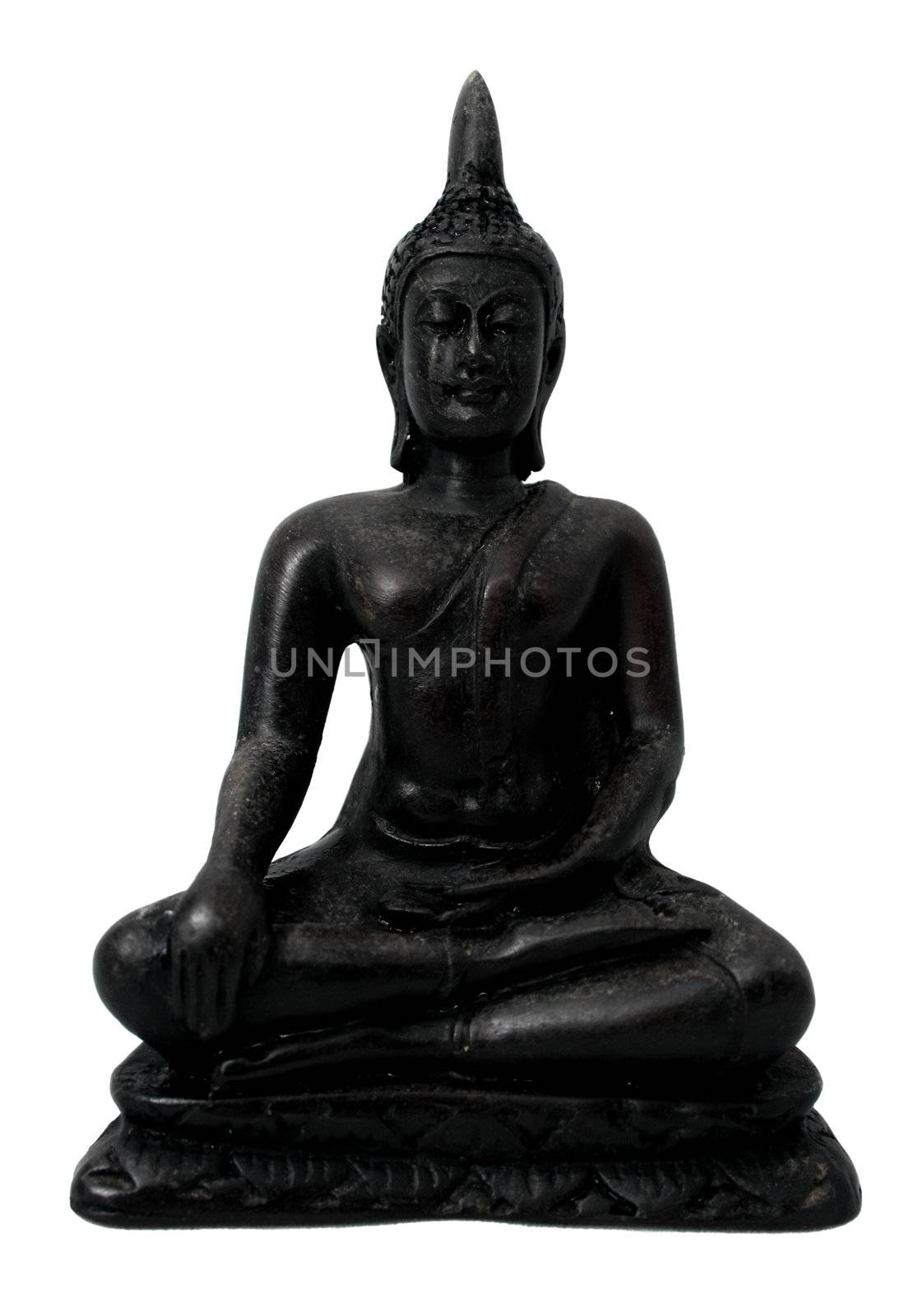 A buddha statue isolated in a white background