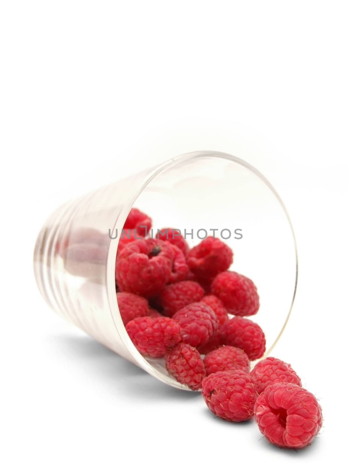 pile of raspberry isolated on a white background