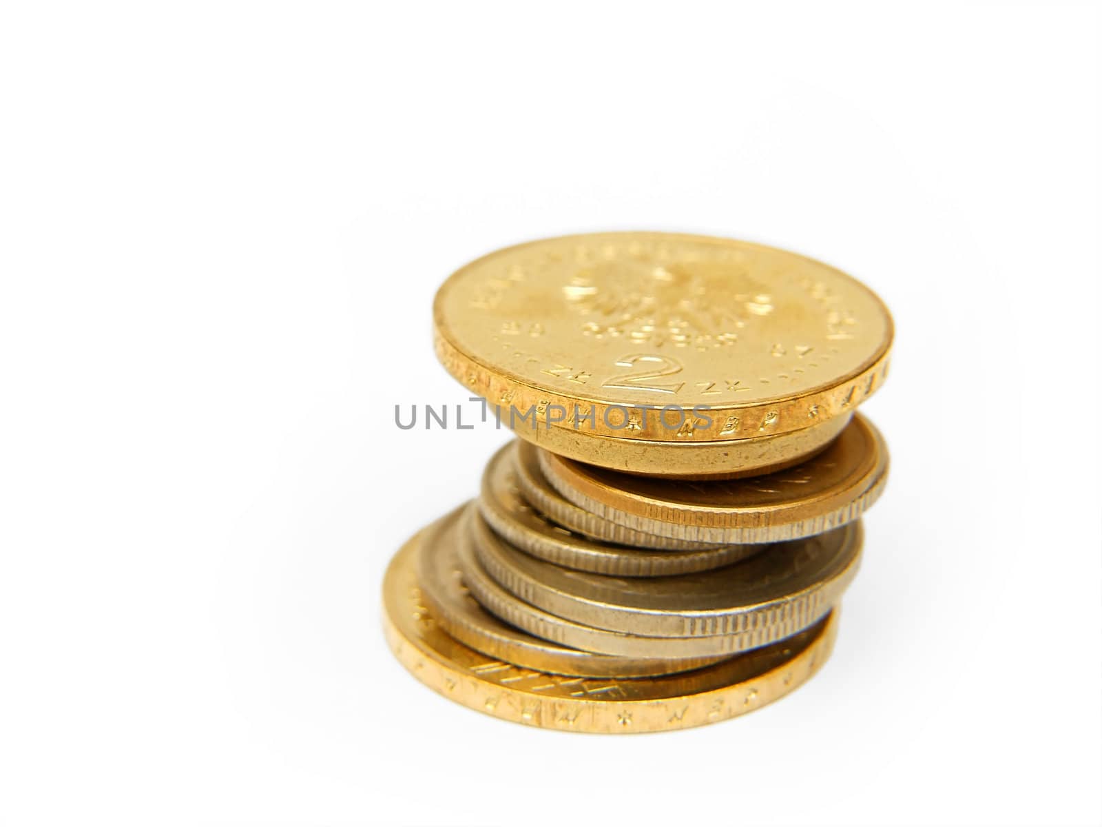 gold coins, isolated on white background by anki21