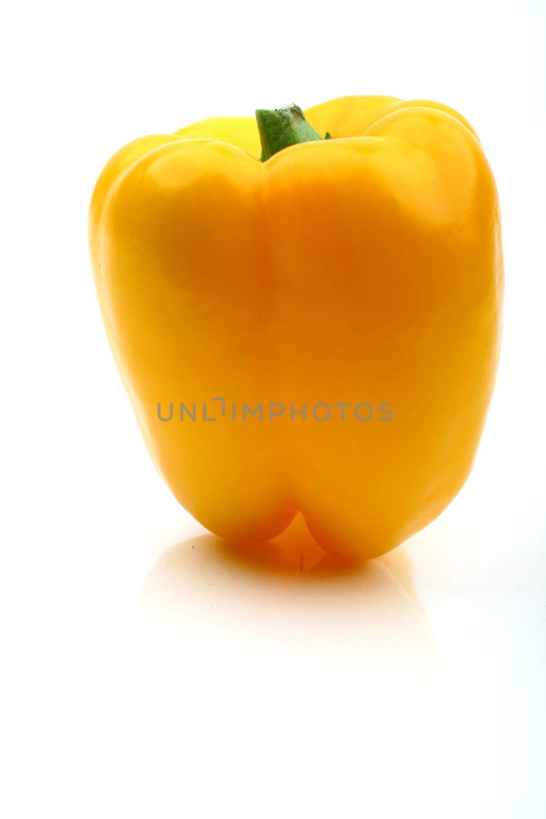 yellow paprika isolated on white