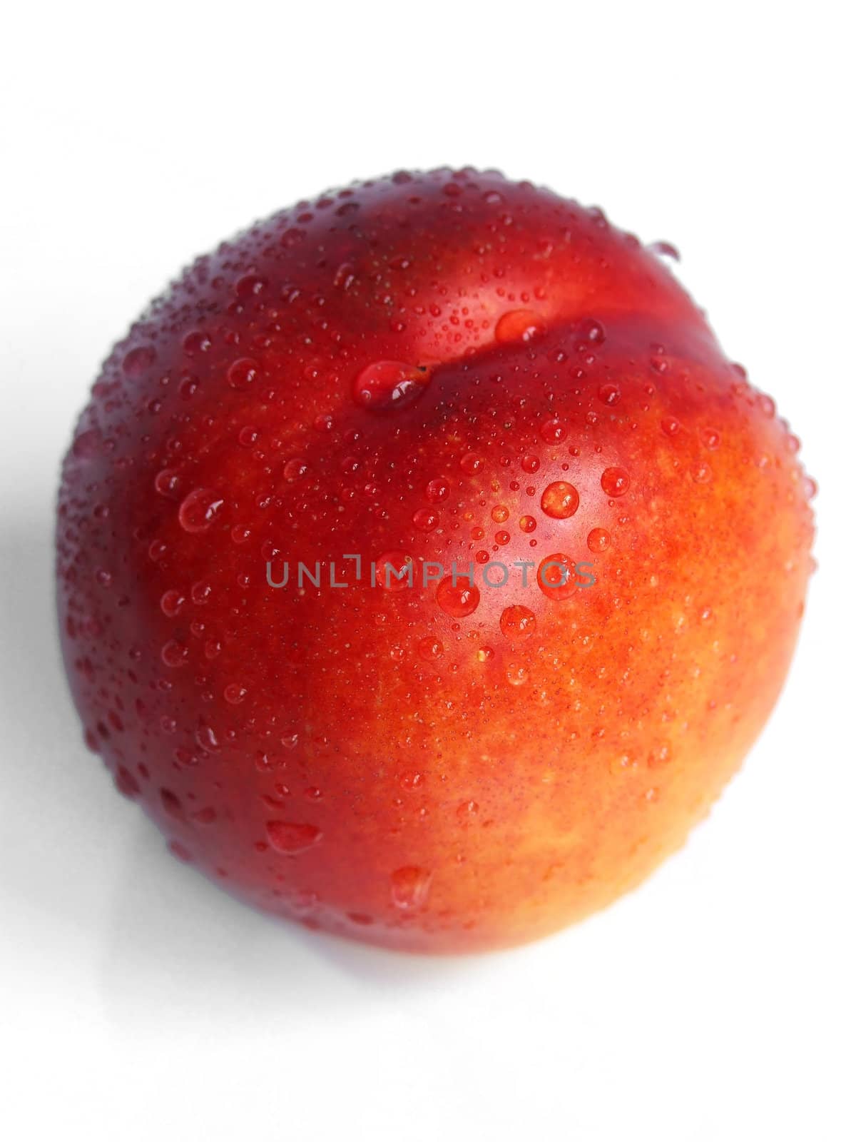 fresh nectarine on white background