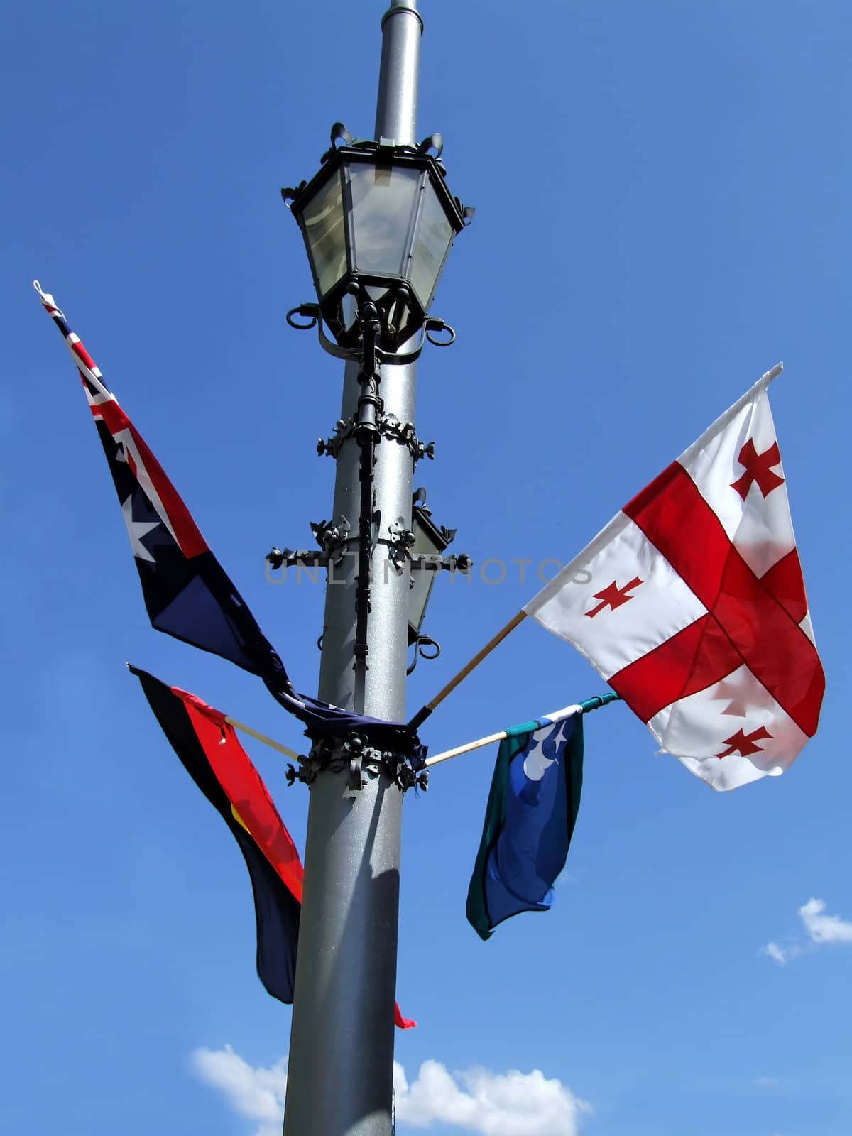 the street lamp on the street