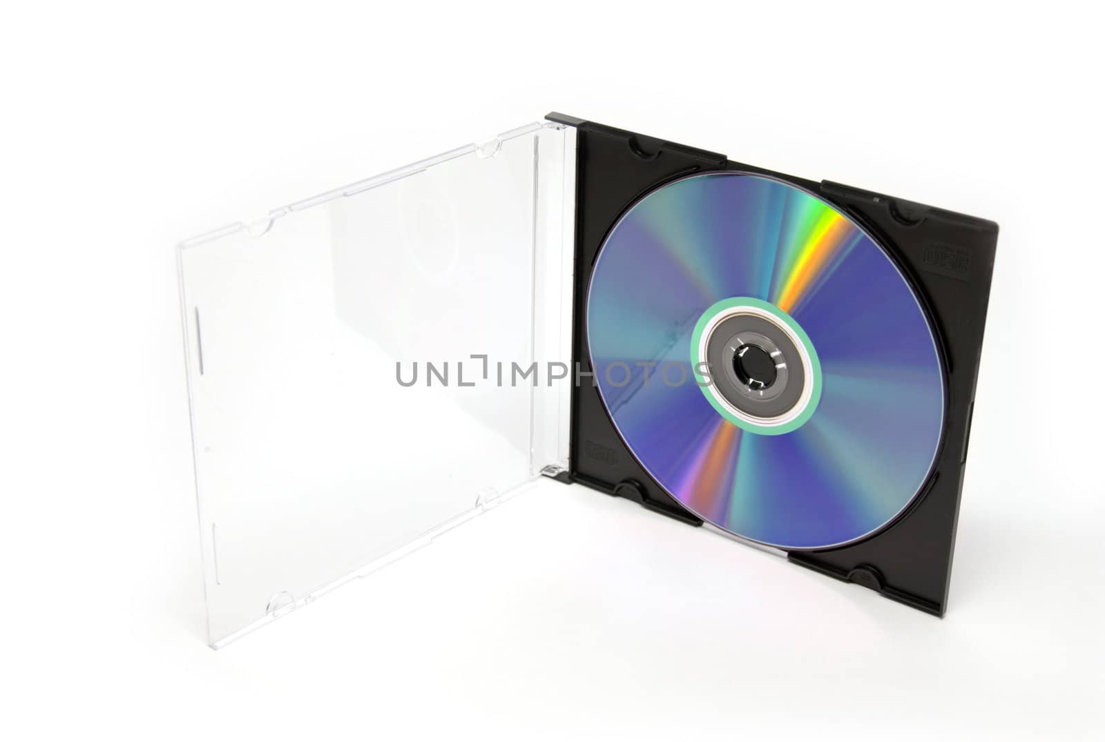 plate of the CD /DVD in the box slim on the white background