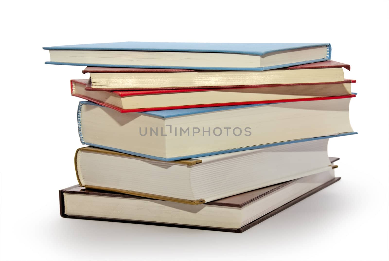 many books on the white background