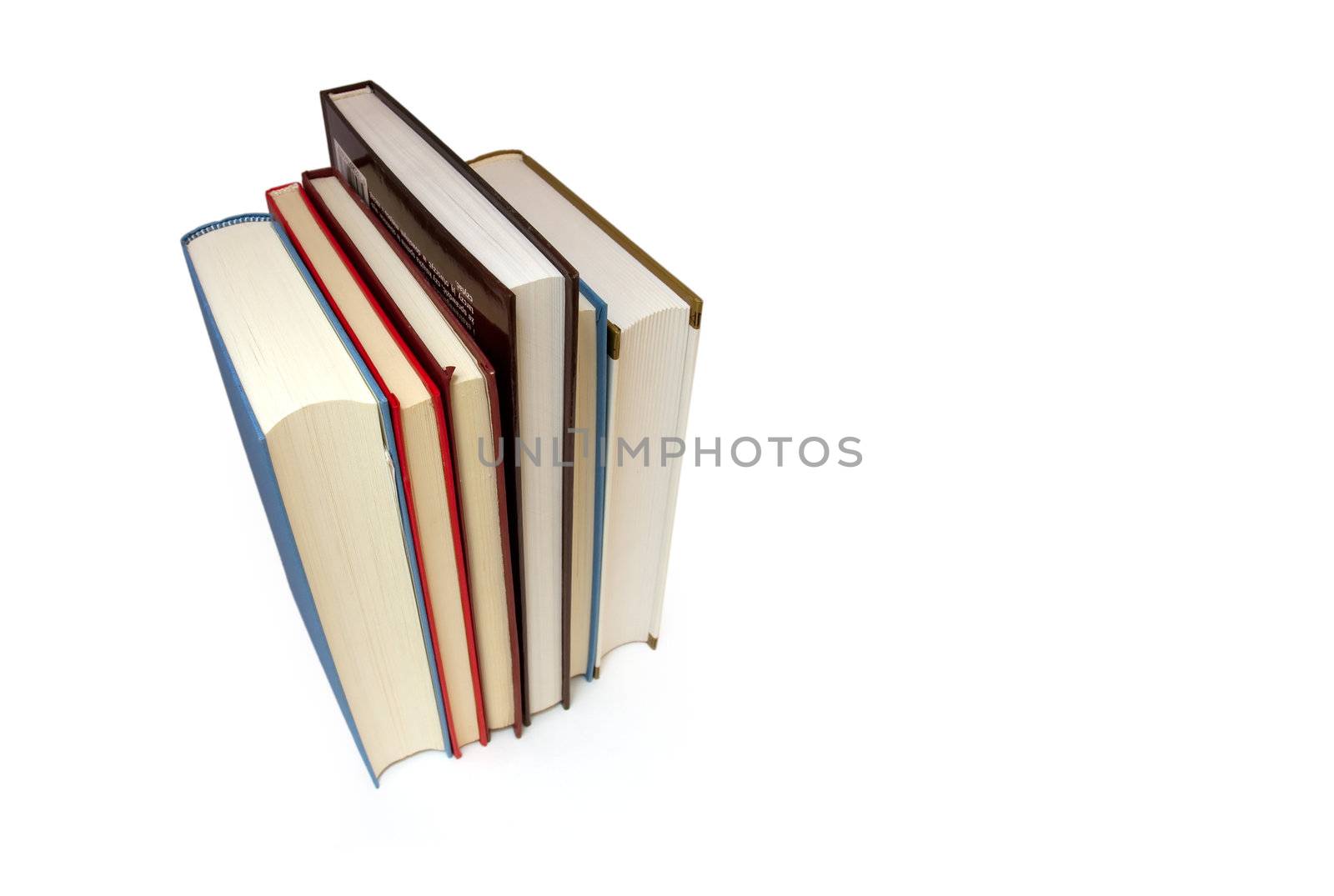 many books on the white background