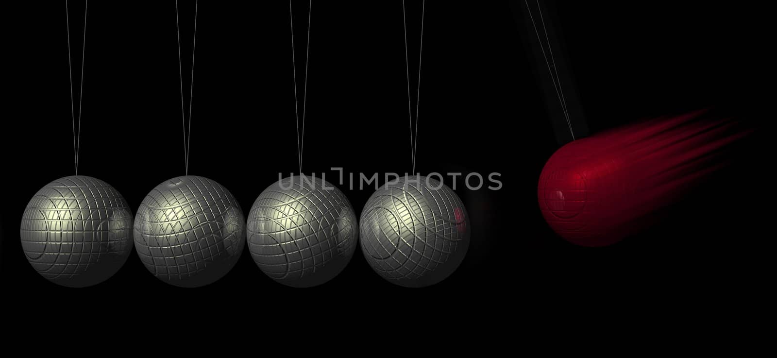 Newton's Cradle - Balancing balls - Rendering 3D