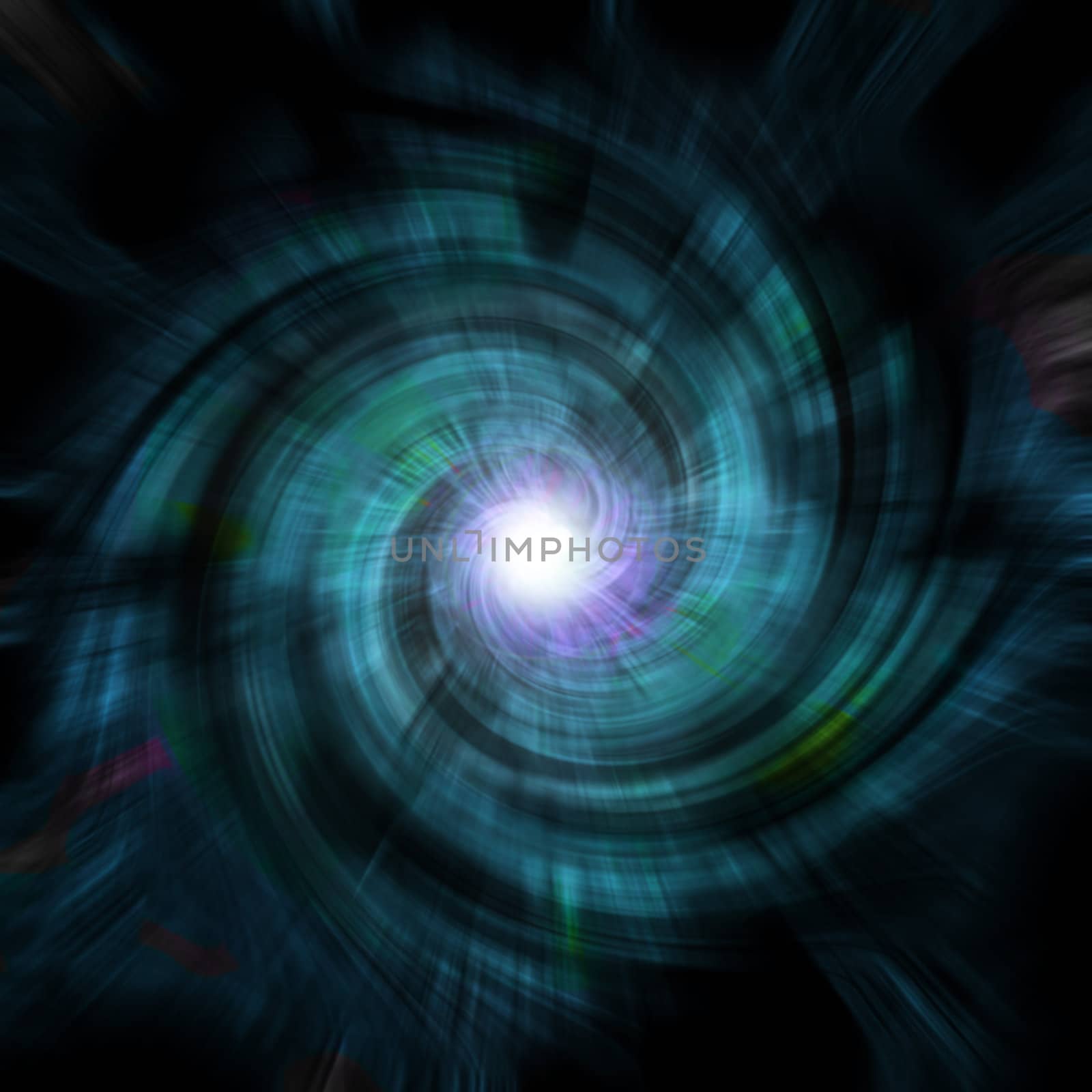 A blue-ish, spiraling vortex background - complete with a central lens flare at the focal point.  