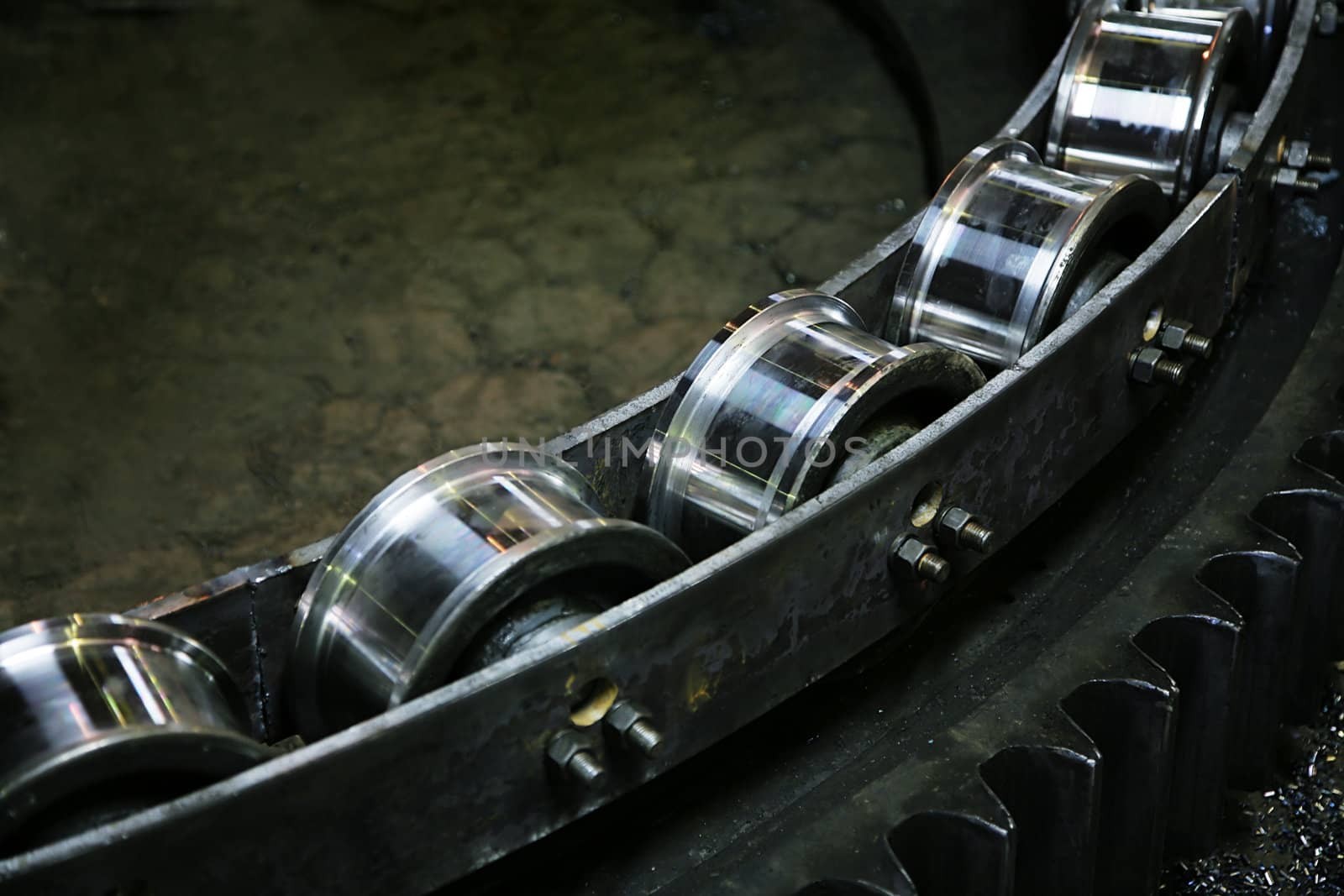 The conveyor on a modern metal works