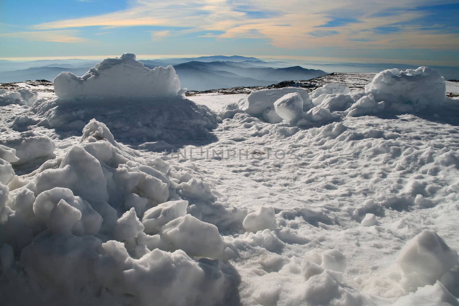 cold winter landscape with snow