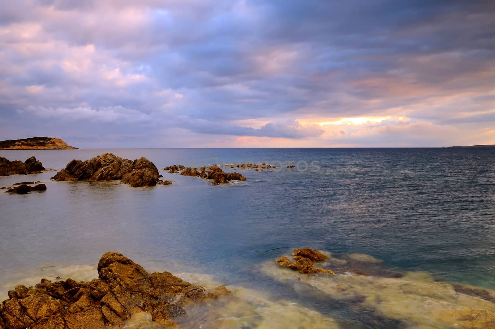 Sunrise on the sea Calvi Corsica France Europe