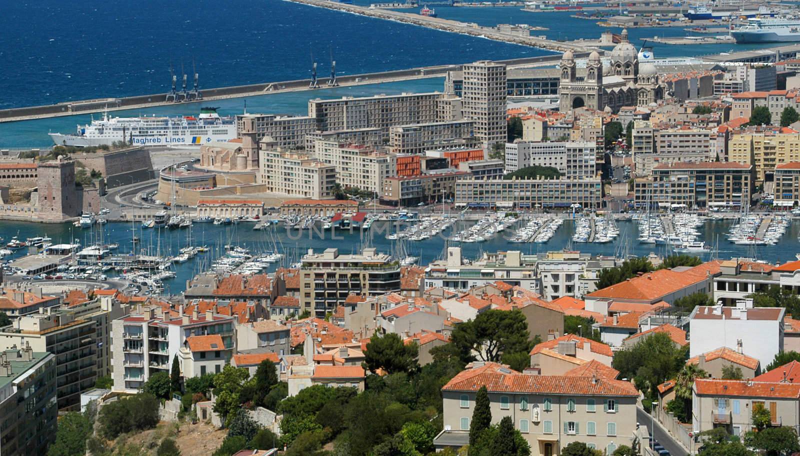 The harbour of Marseilles, France