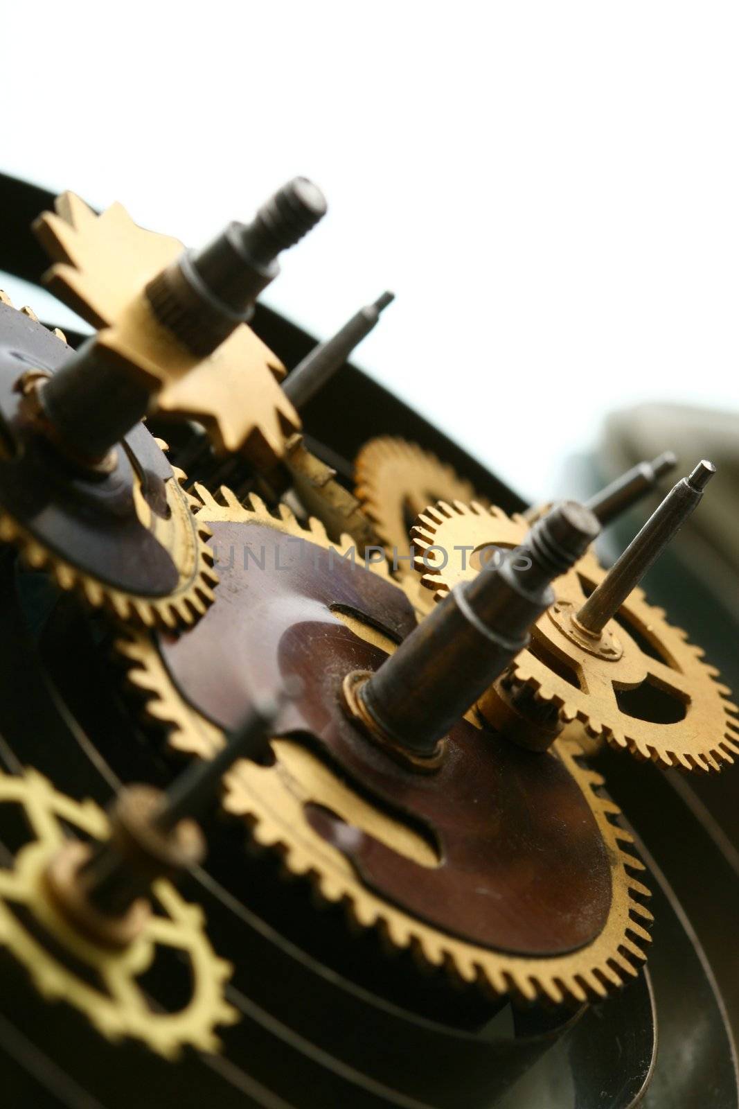 mechanical clock gear macro close up