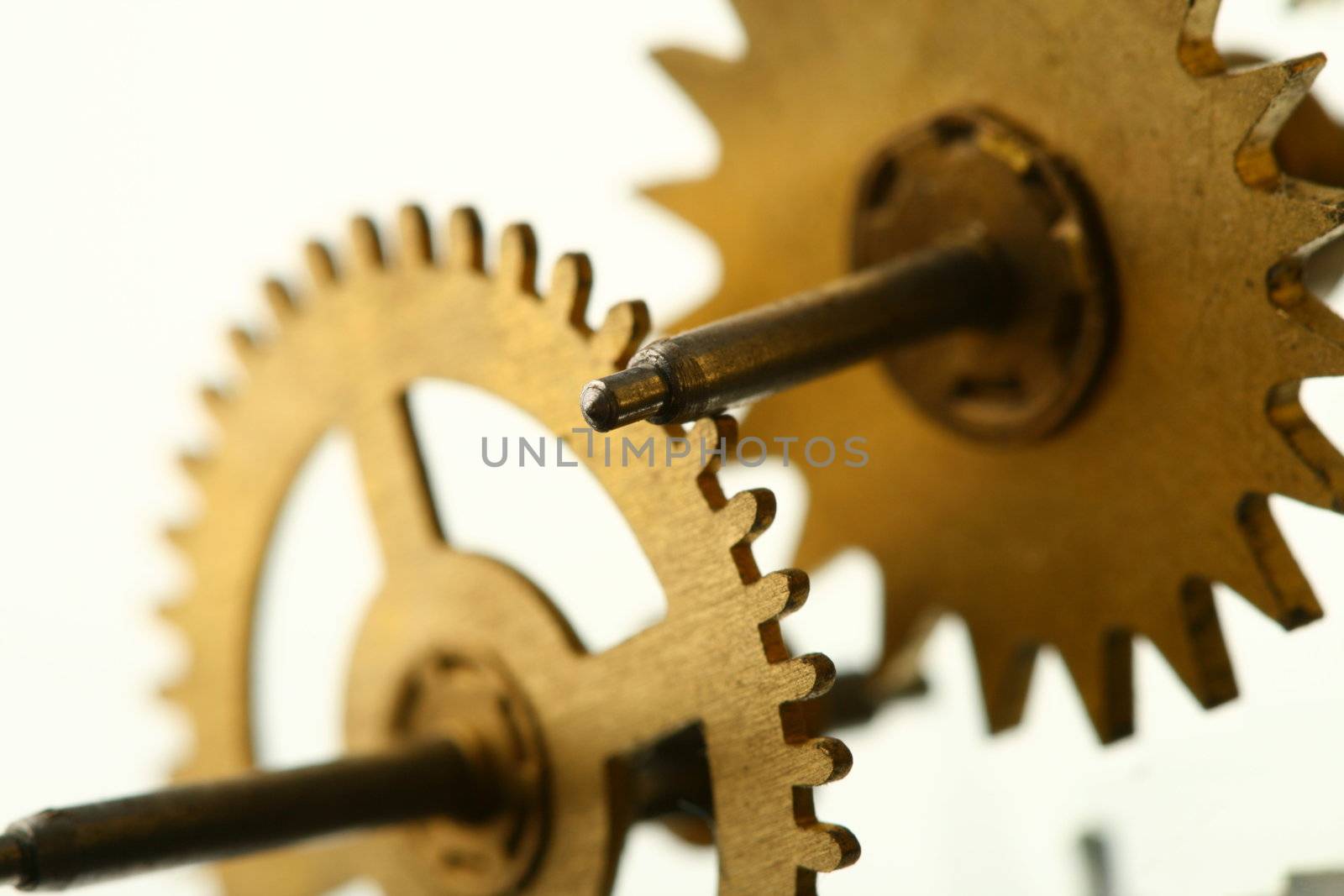 mechanical clock gear macro close up