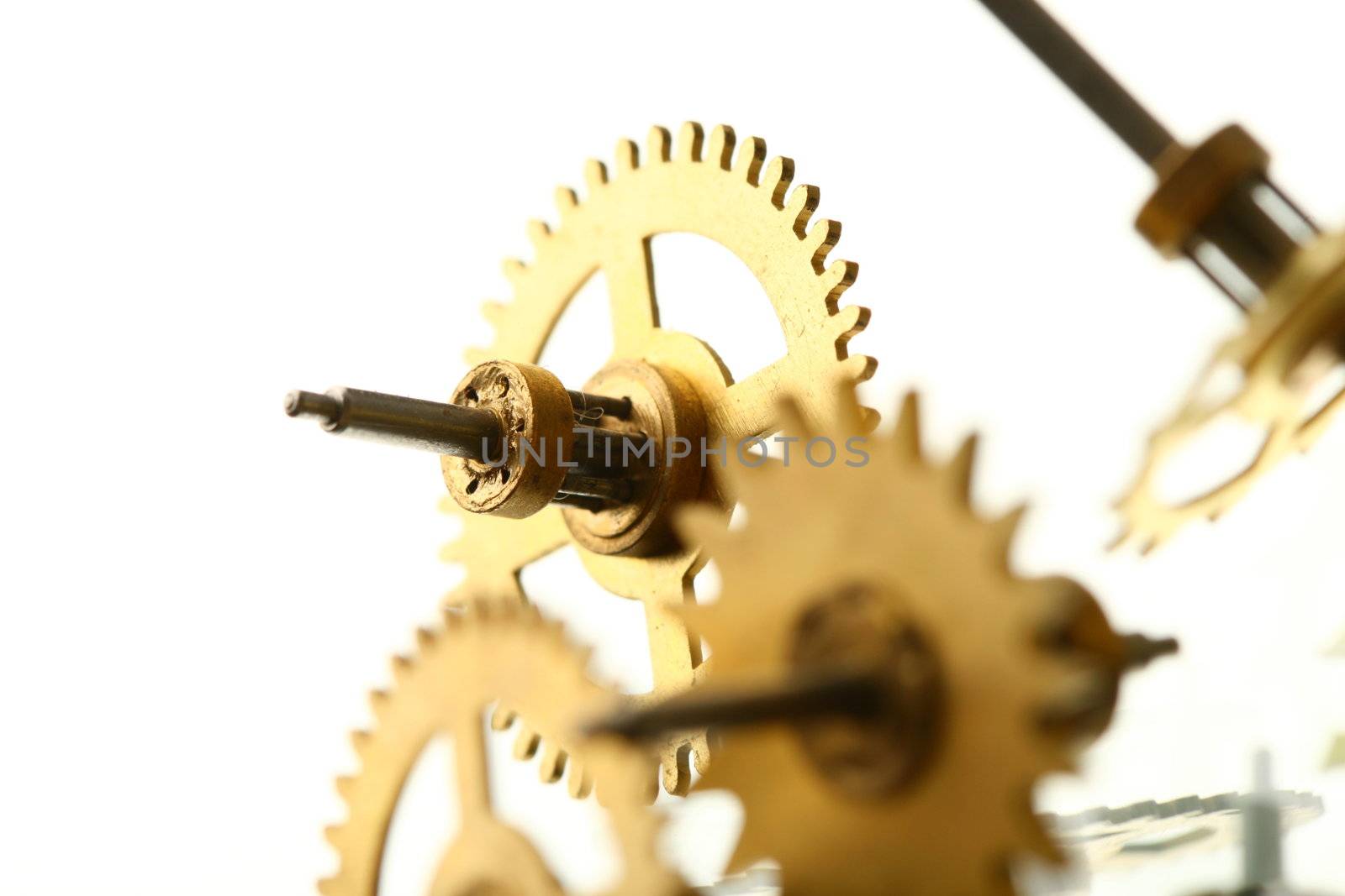 mechanical clock gear macro close up