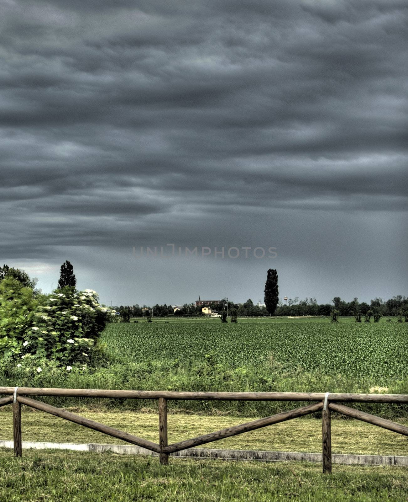 hdr shot of cremona city and its rural landscape