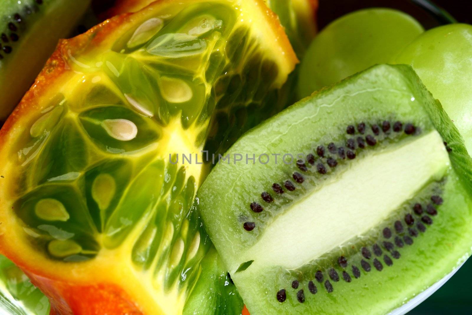tropical fruit mix macro background
