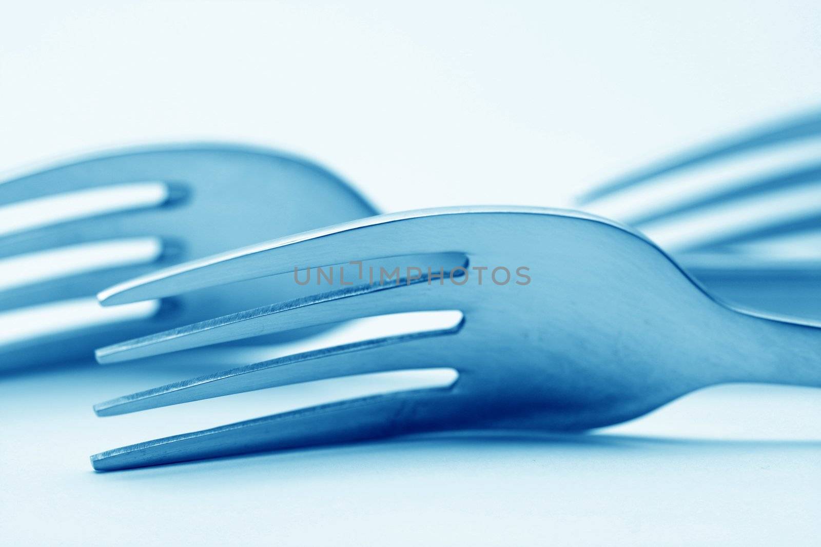 fork macro close up diner background