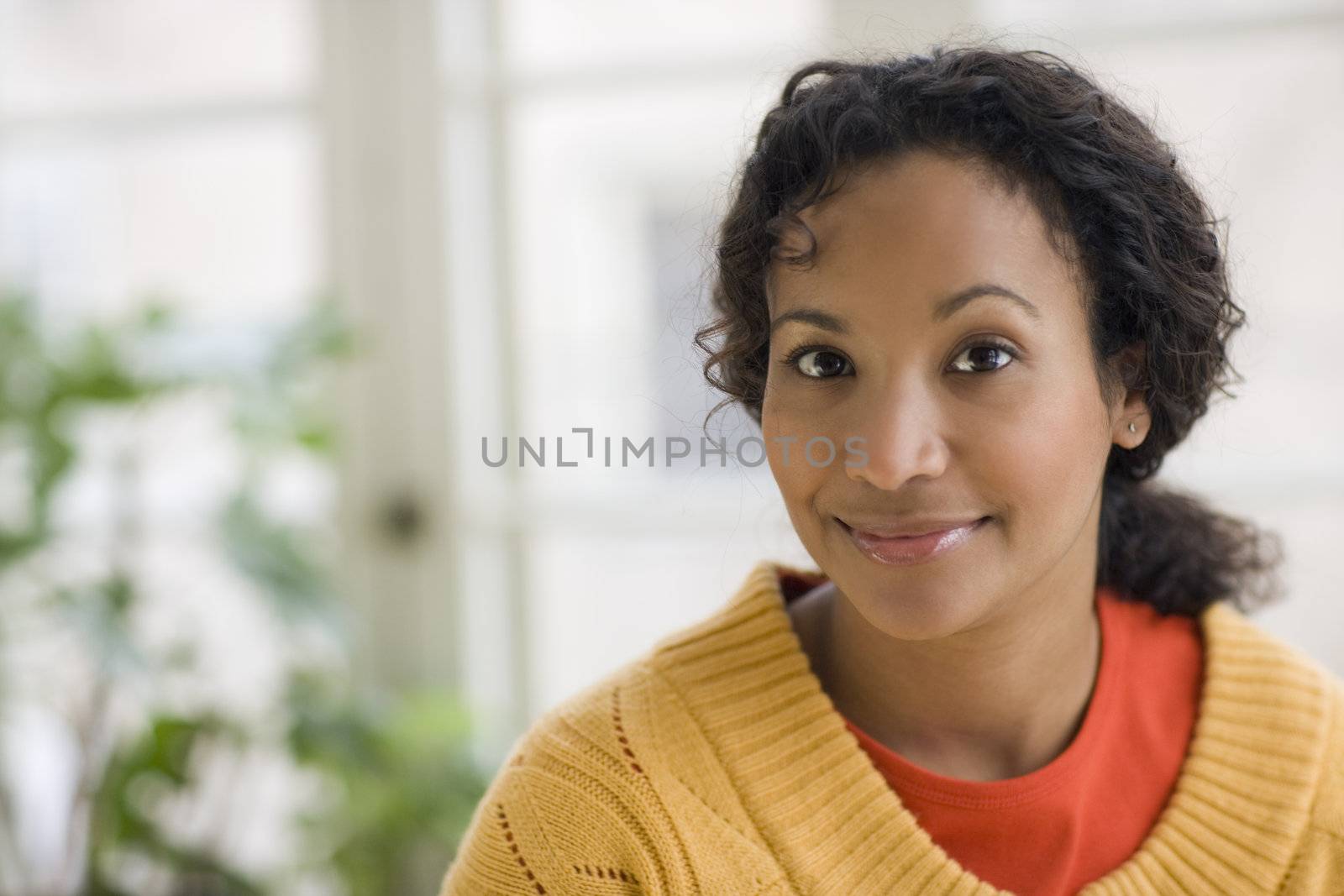 Portrait of a young smiling beautiful African American woman