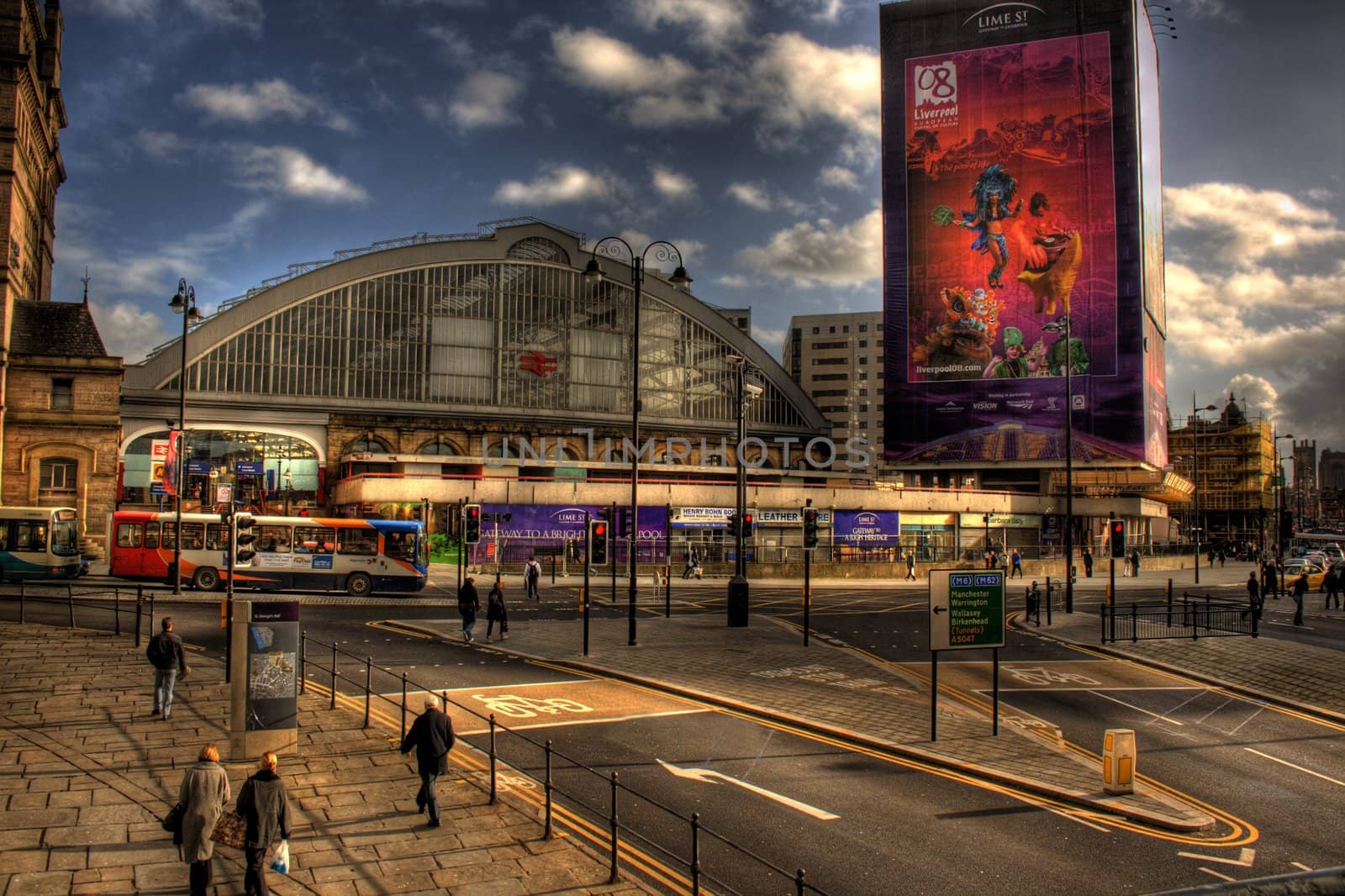 HDR image of Lime Street Station, Liverpool, UK