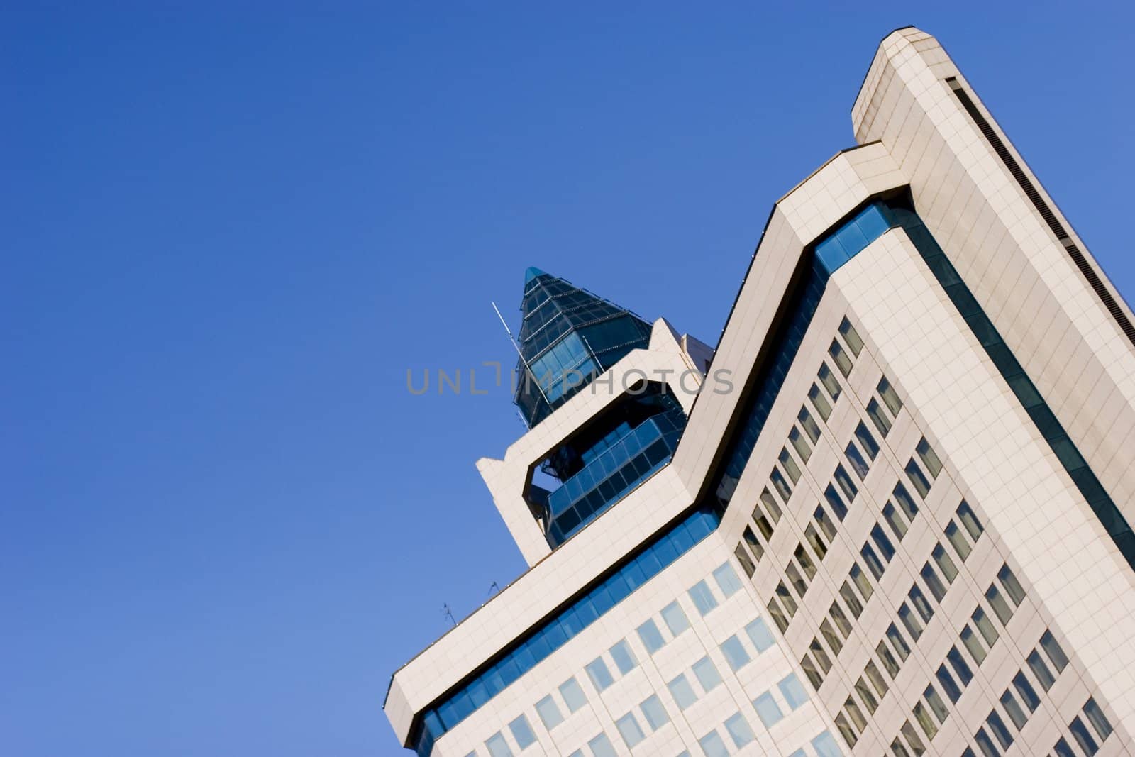 high-rise house on blue sky background 