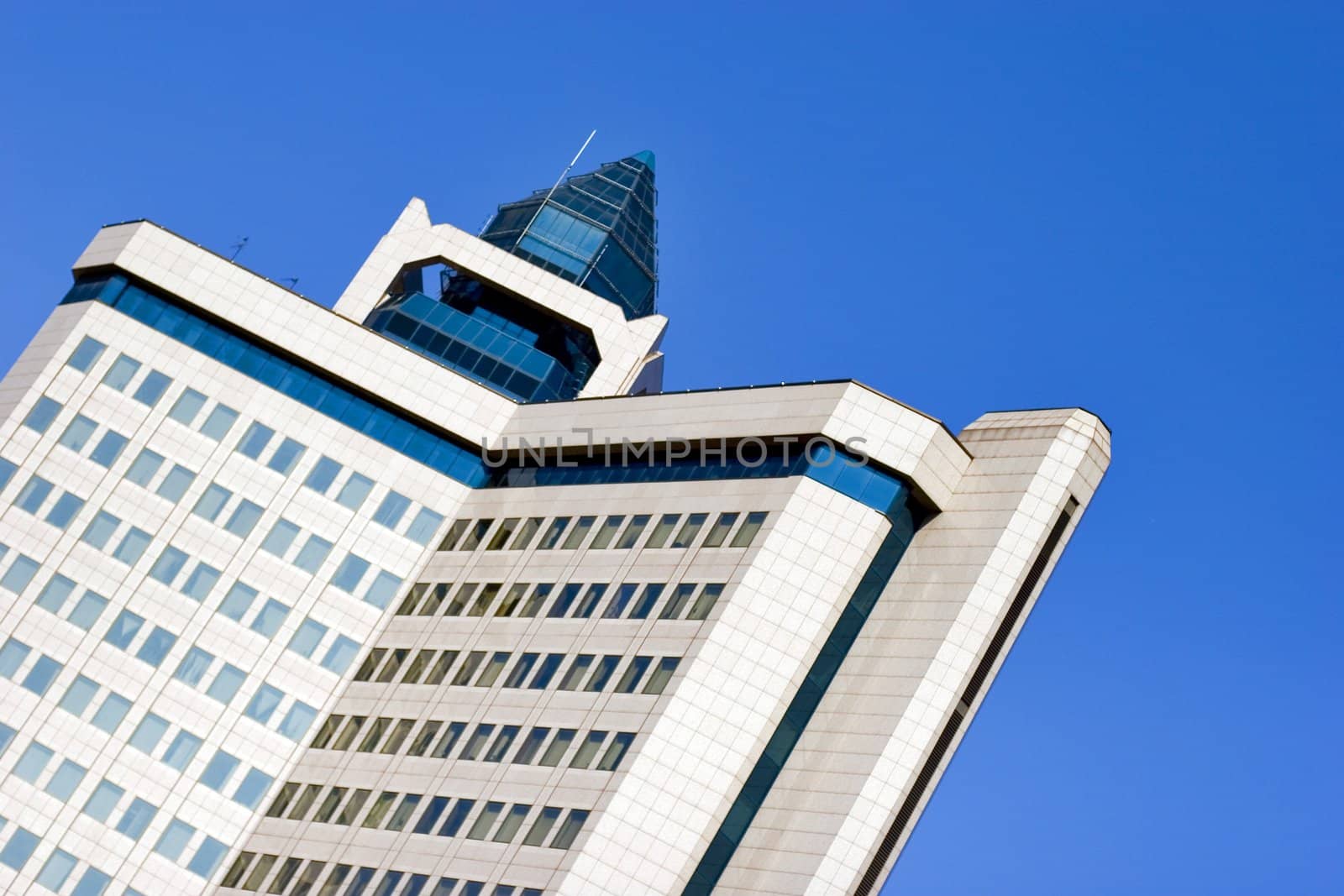 high-rise house on blue sky background 