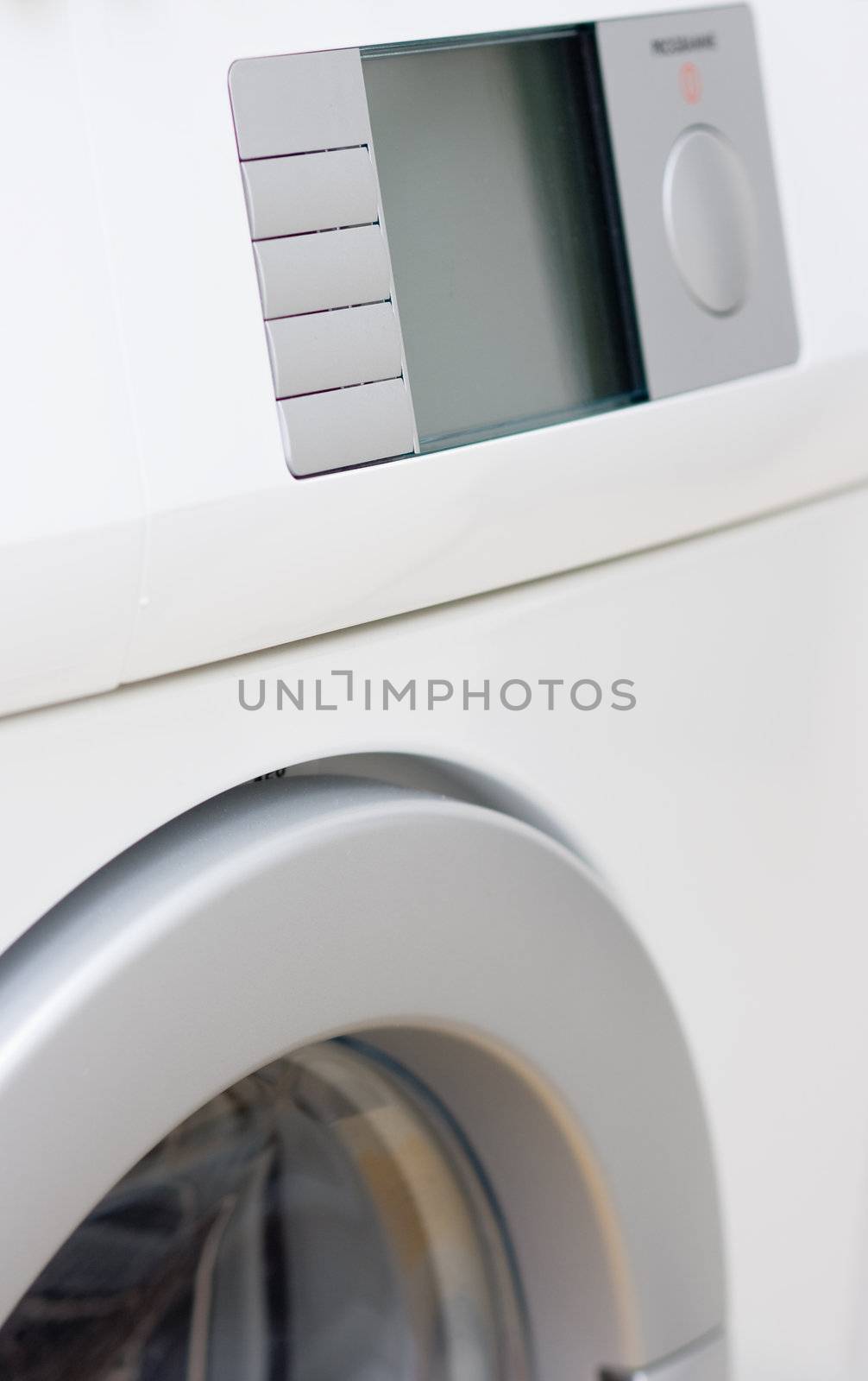 white washer with large LCD display