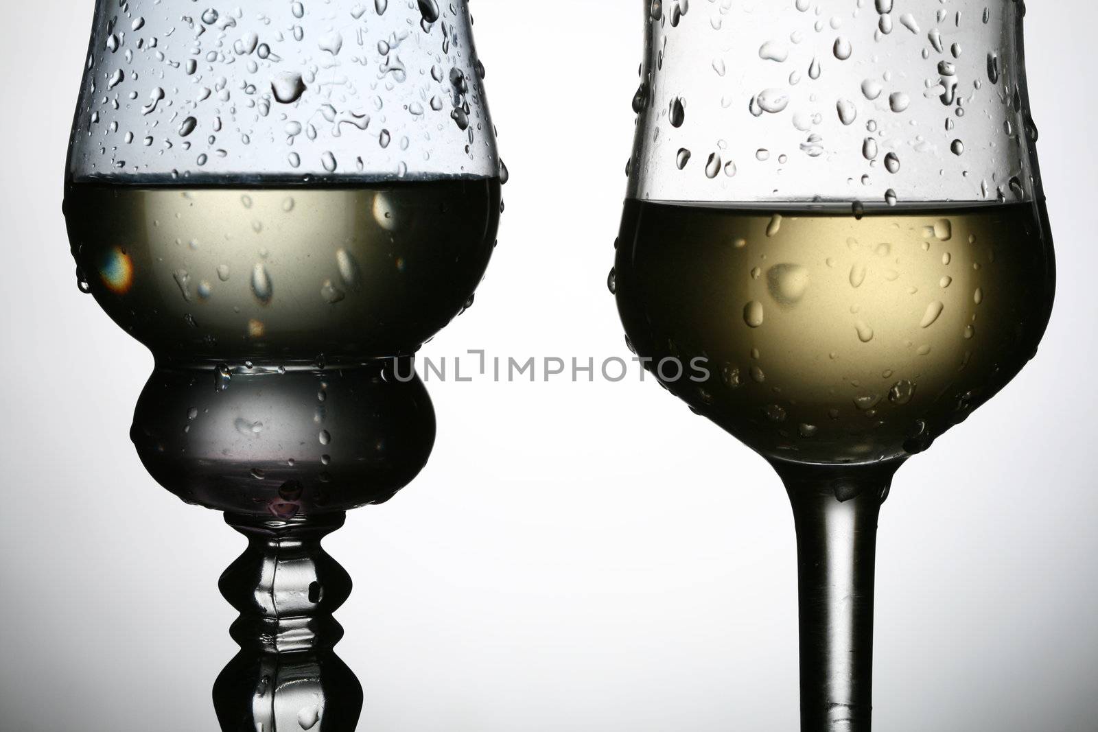 wine glass in dark place