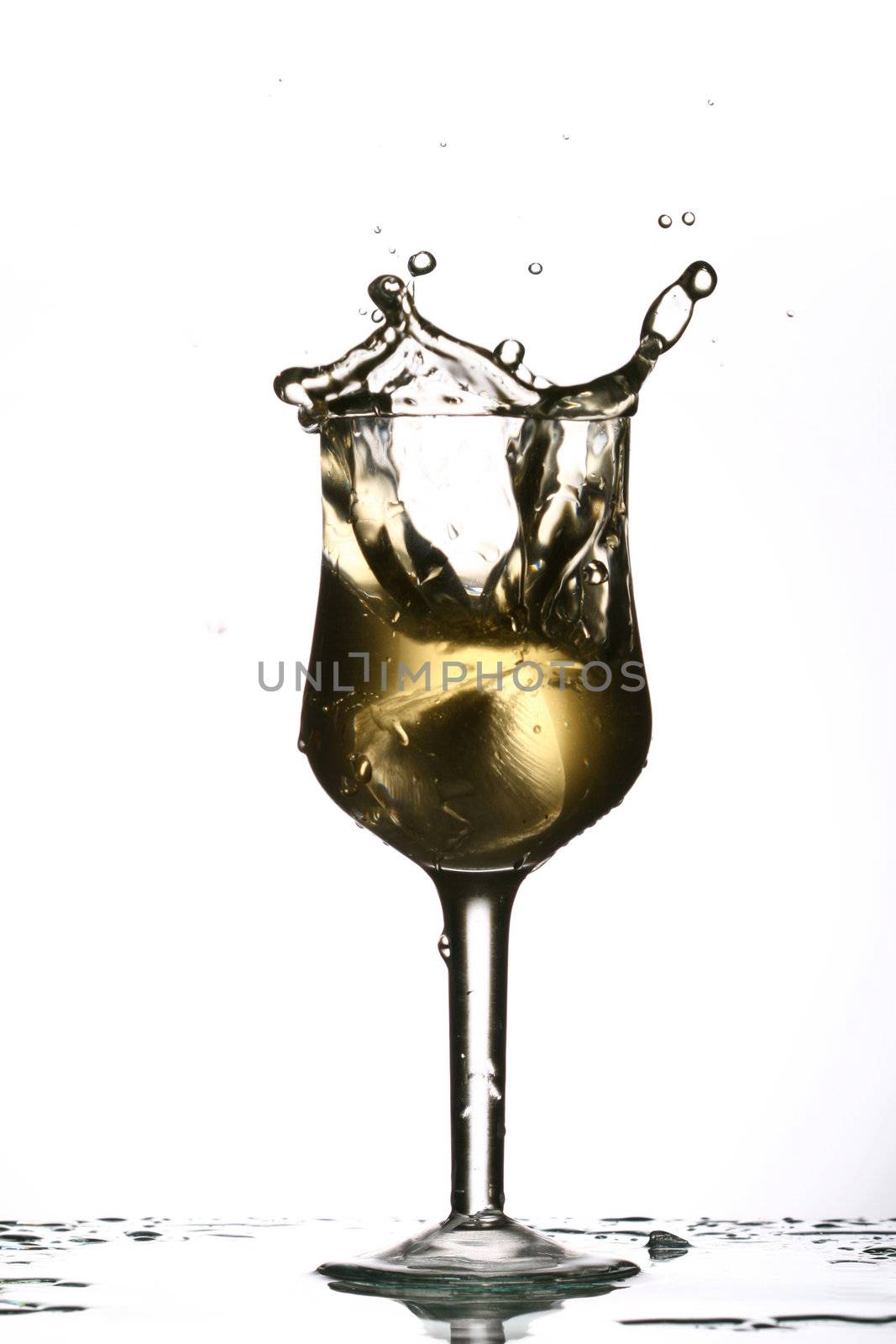 wine splash isolated on white
