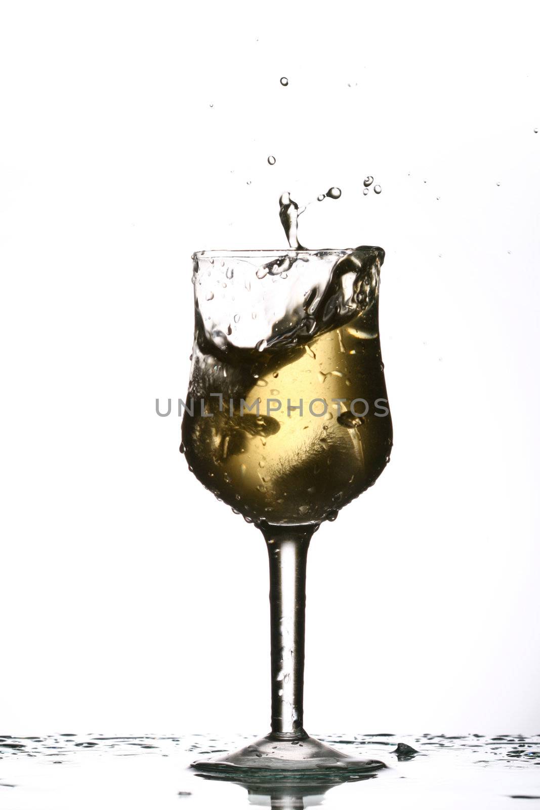 wine splash isolated on white